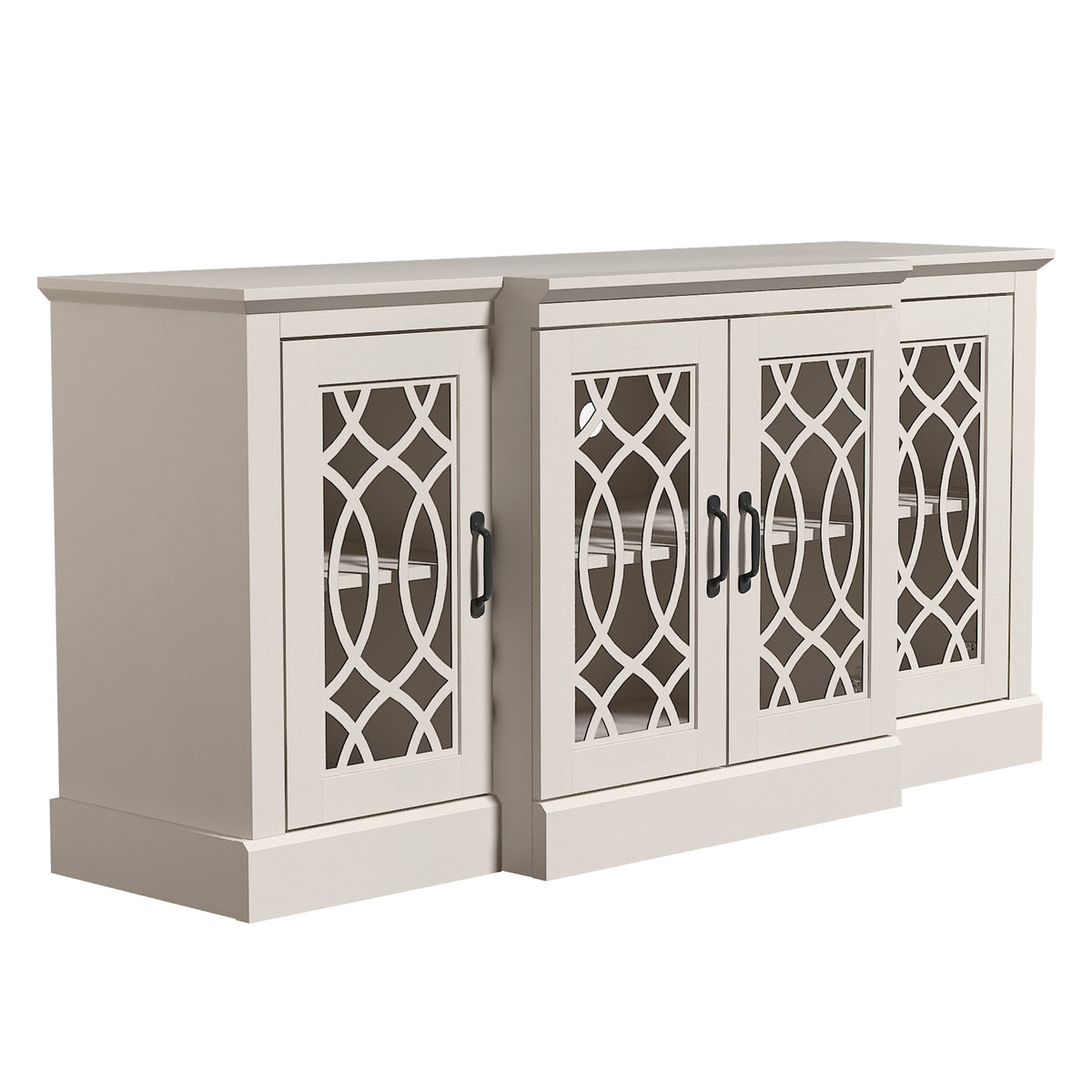 GALANO 60.4" Sideboard with 4 Doors and Adjustable Shelves