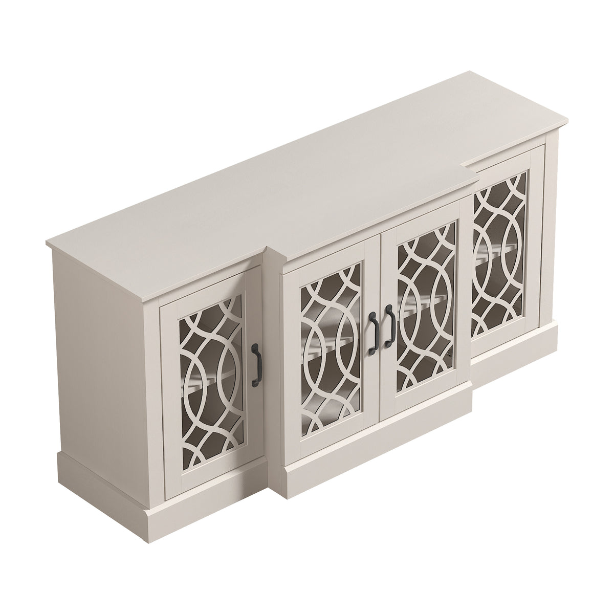 GALANO 60.4" Sideboard with 4 Doors and Adjustable Shelves