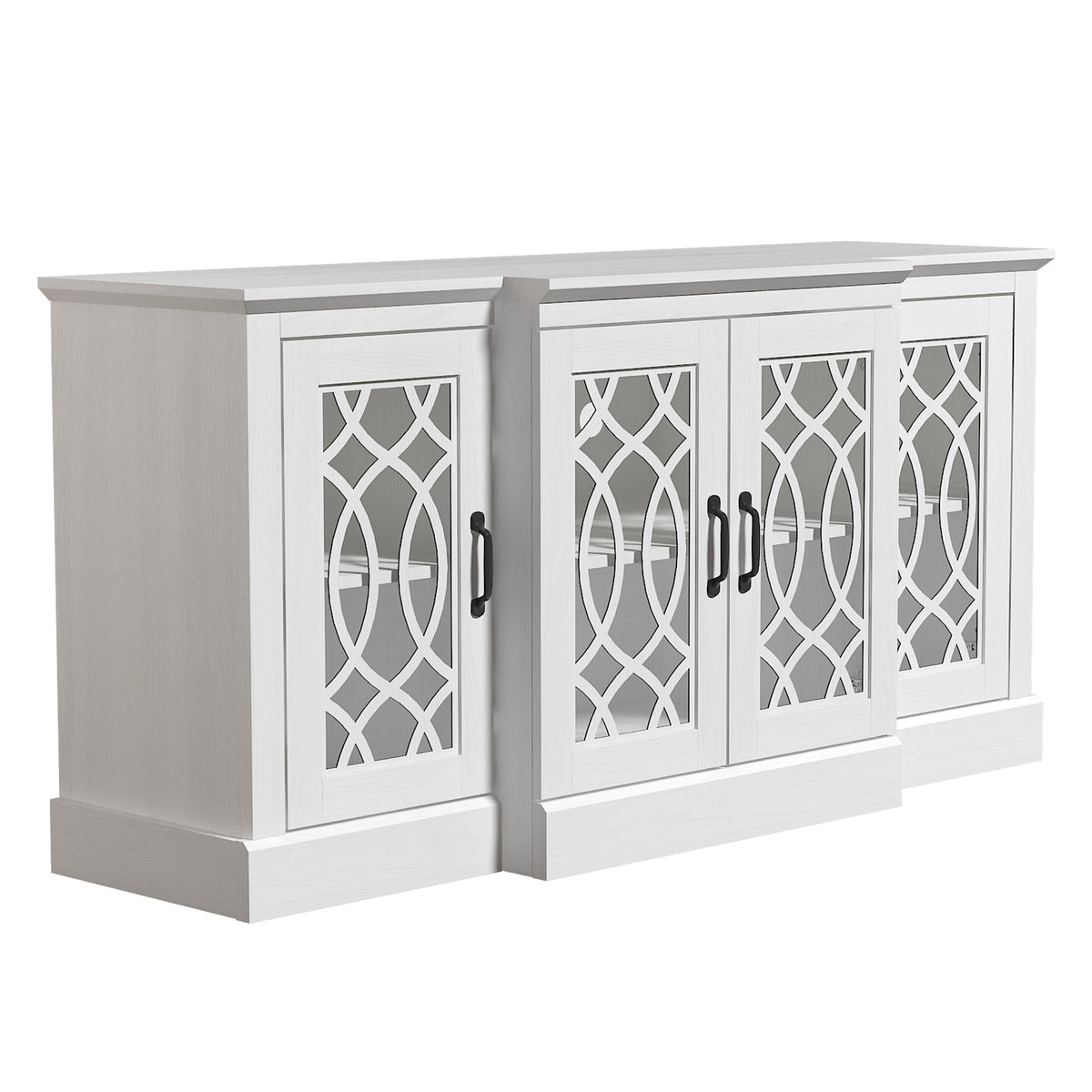 GALANO 60.4" Sideboard with 4 Doors and Adjustable Shelves