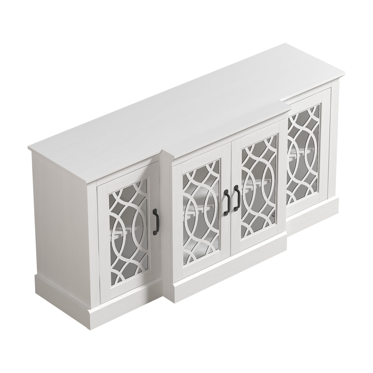 GALANO 60.4" Sideboard with 4 Doors and Adjustable Shelves