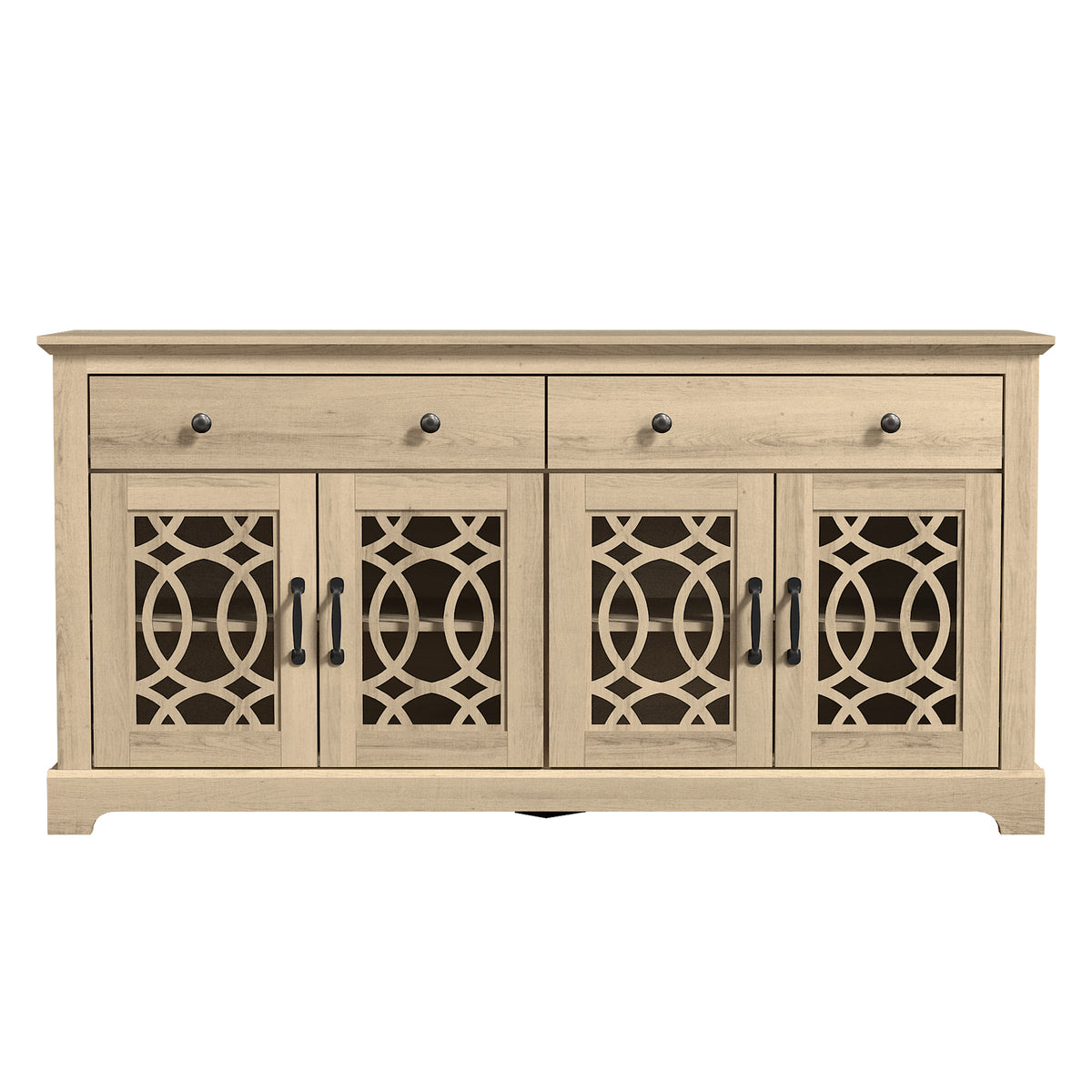 GALANO 58.7" Sideboard with 4 Doors, 2 Drawers and Adjustable Shelves