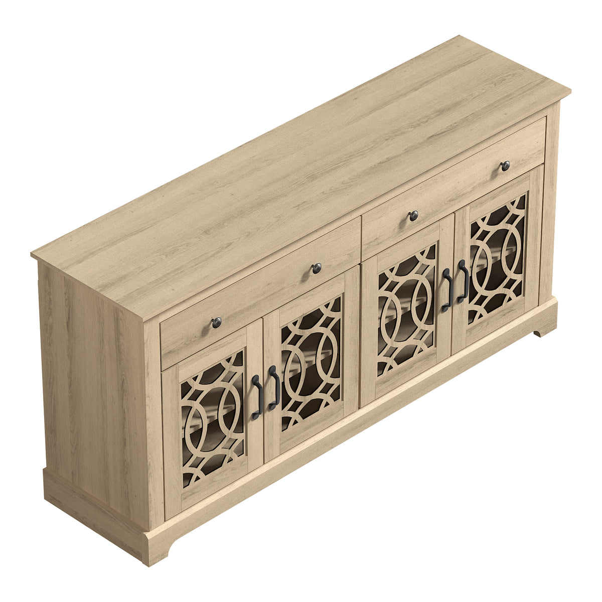 GALANO 58.7" Sideboard with 4 Doors, 2 Drawers and Adjustable Shelves