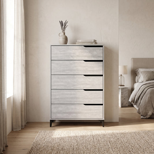 Galano Modern 5-Drawer Tall Dresser for Bedroom with Interlocking Drawers & Metal Slides, 30.7" W