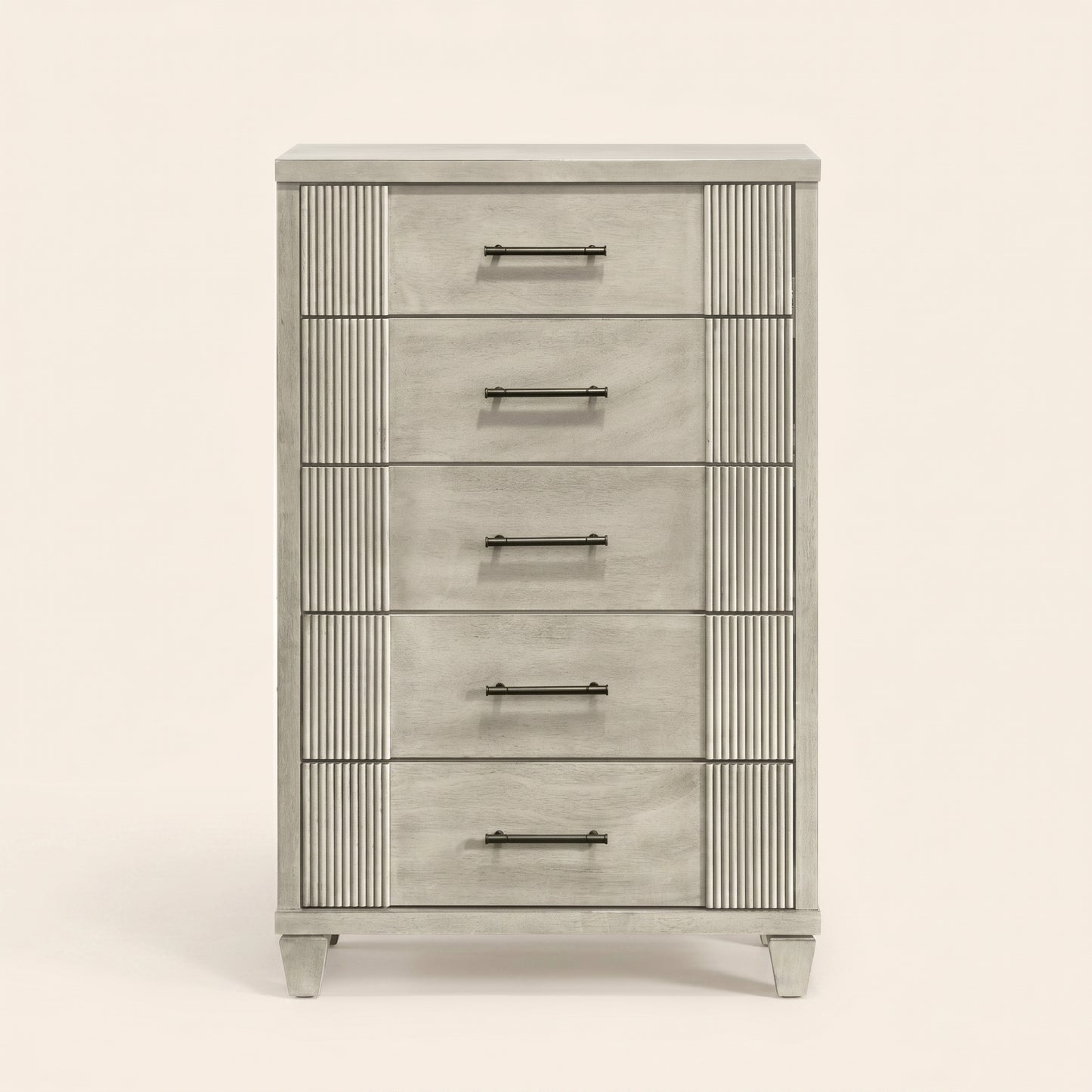 GALANO 5-Drawer Chest, 28.7" Wide Mid-Century Fluted Design, 1 Chest