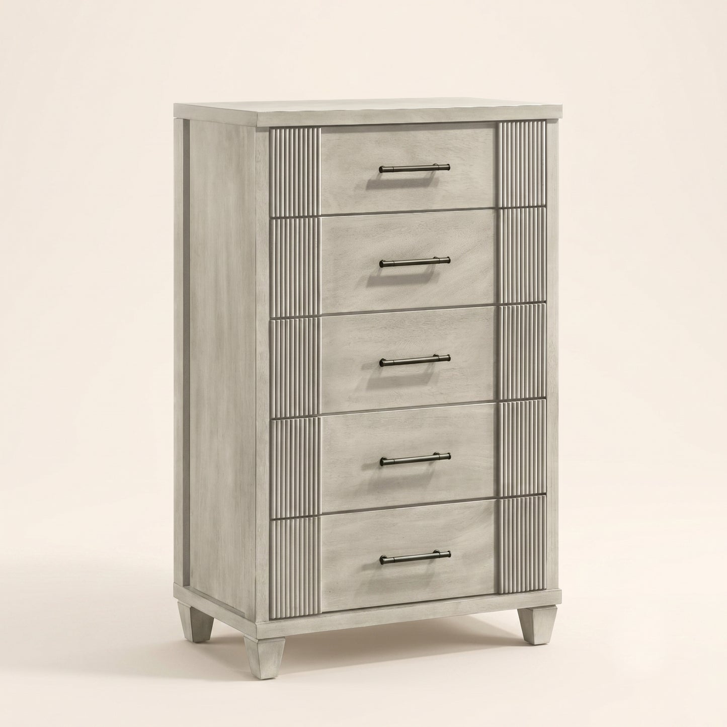 GALANO 5-Drawer Chest, 28.7" Wide Mid-Century Fluted Design, 1 Chest