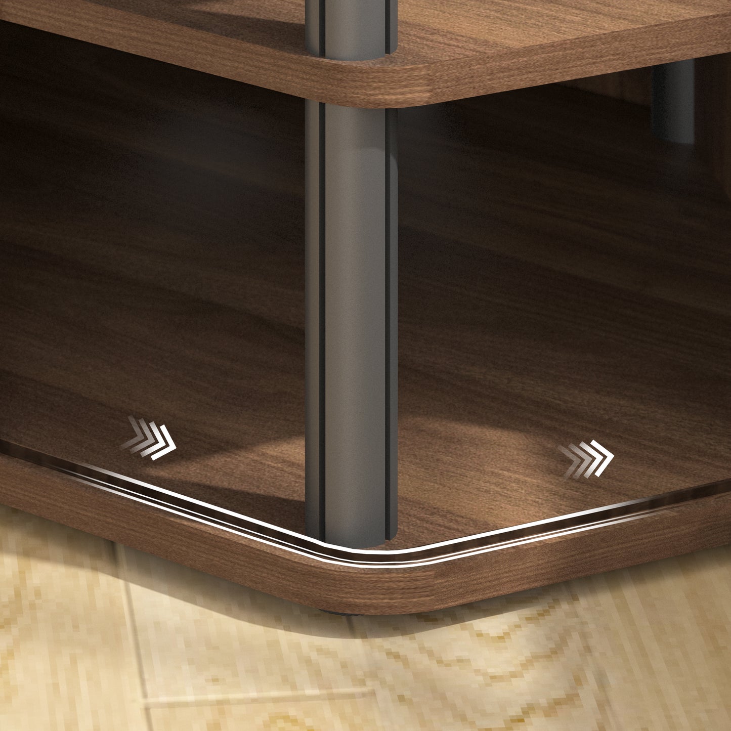 Galano Corner TV Stand with Fluted Doors 43.3" W × 20.0" D × 14.8" H