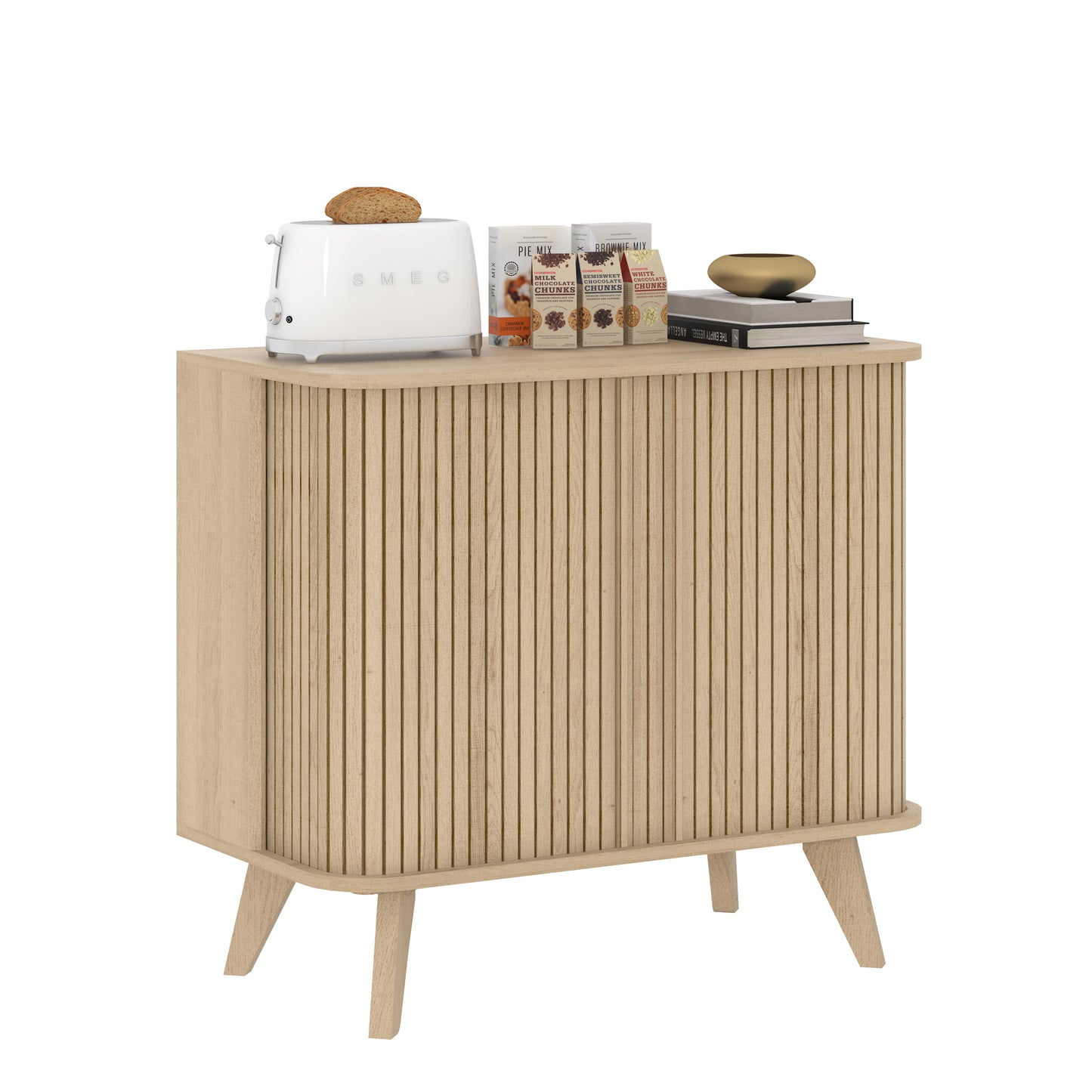 Galano Fluted Door Sideboard Cabinet 27.6" W x 15.6" D x 27.8" H