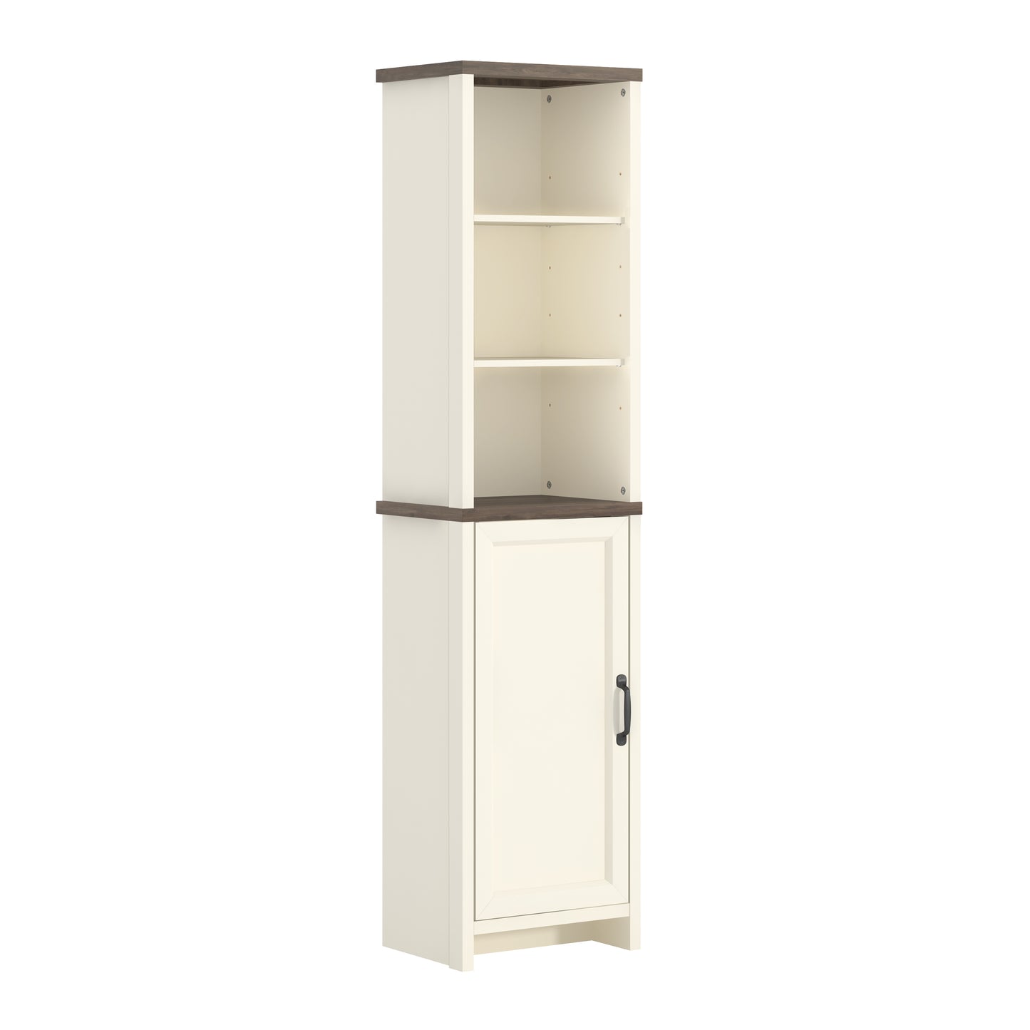Galano Tall Bathroom Storage Cabinet with Adjustable Shelves & Closed Door, Narrow Linen Tower for Small Spaces, Ivory Knotty Oak