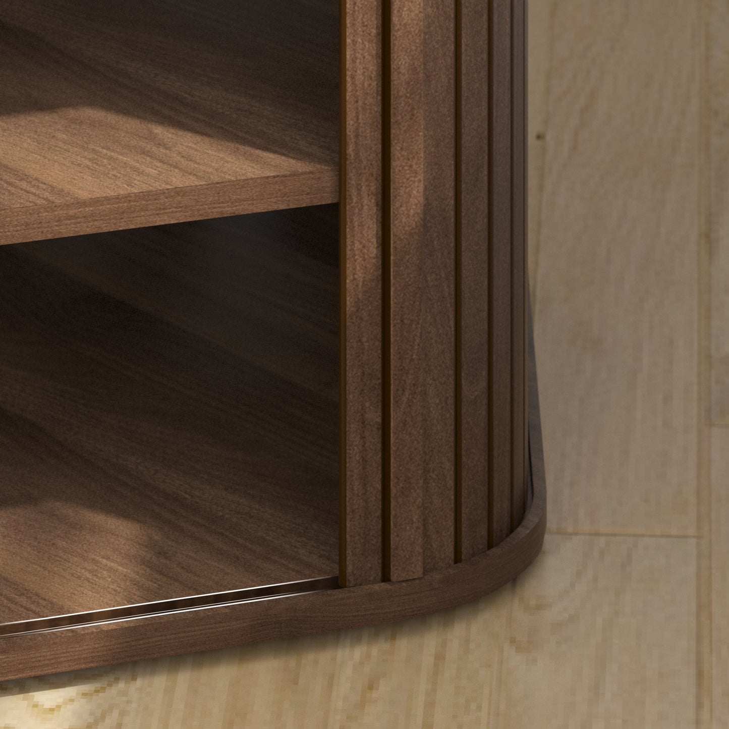 Galano Corner TV Stand with Fluted Doors 43.3" W × 20.0" D × 14.8" H