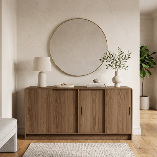 Galano 60.7" Modern Sliding Door Sideboard Buffet Credenza with Adjustable Storage Shelves