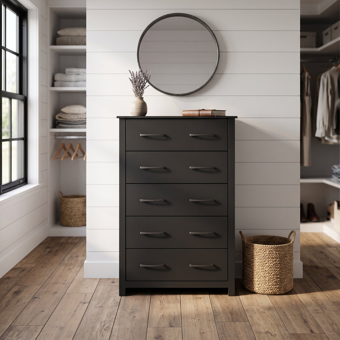 Galano 5-Drawer Tall Dresser for Bedroom with Interlocking Drawers & Anti-Tip Kit, 31.1" Wide