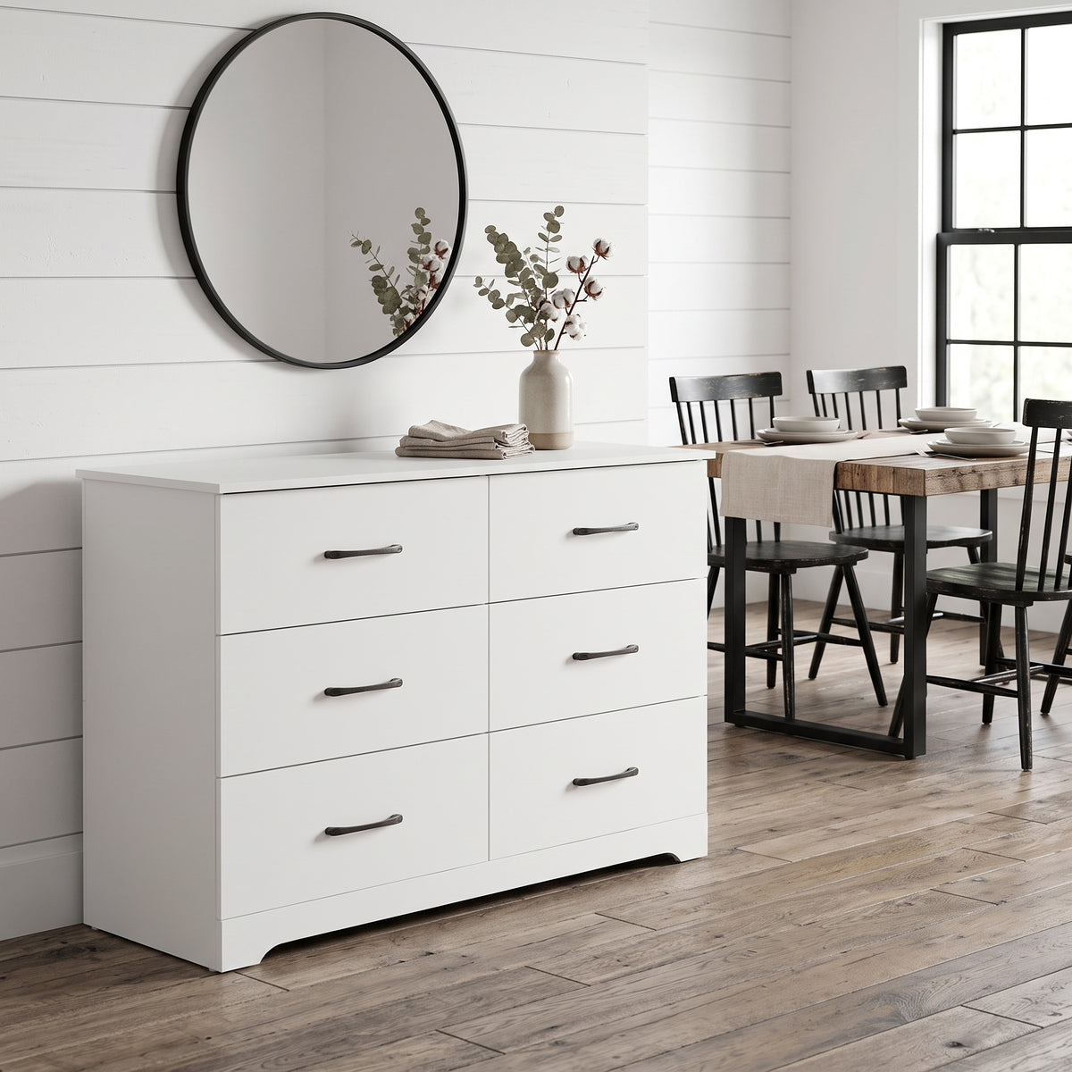 Galano Modern 6 Drawer Dresser for Bedroom with Interlocking Drawers & Anti-Tip Kit, 47"