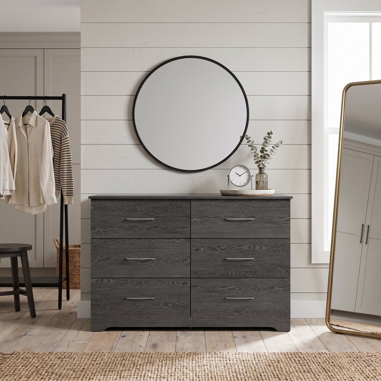 Galano Modern 6 Drawer Dresser for Bedroom with Interlocking Drawers & Anti-Tip Kit, 47"