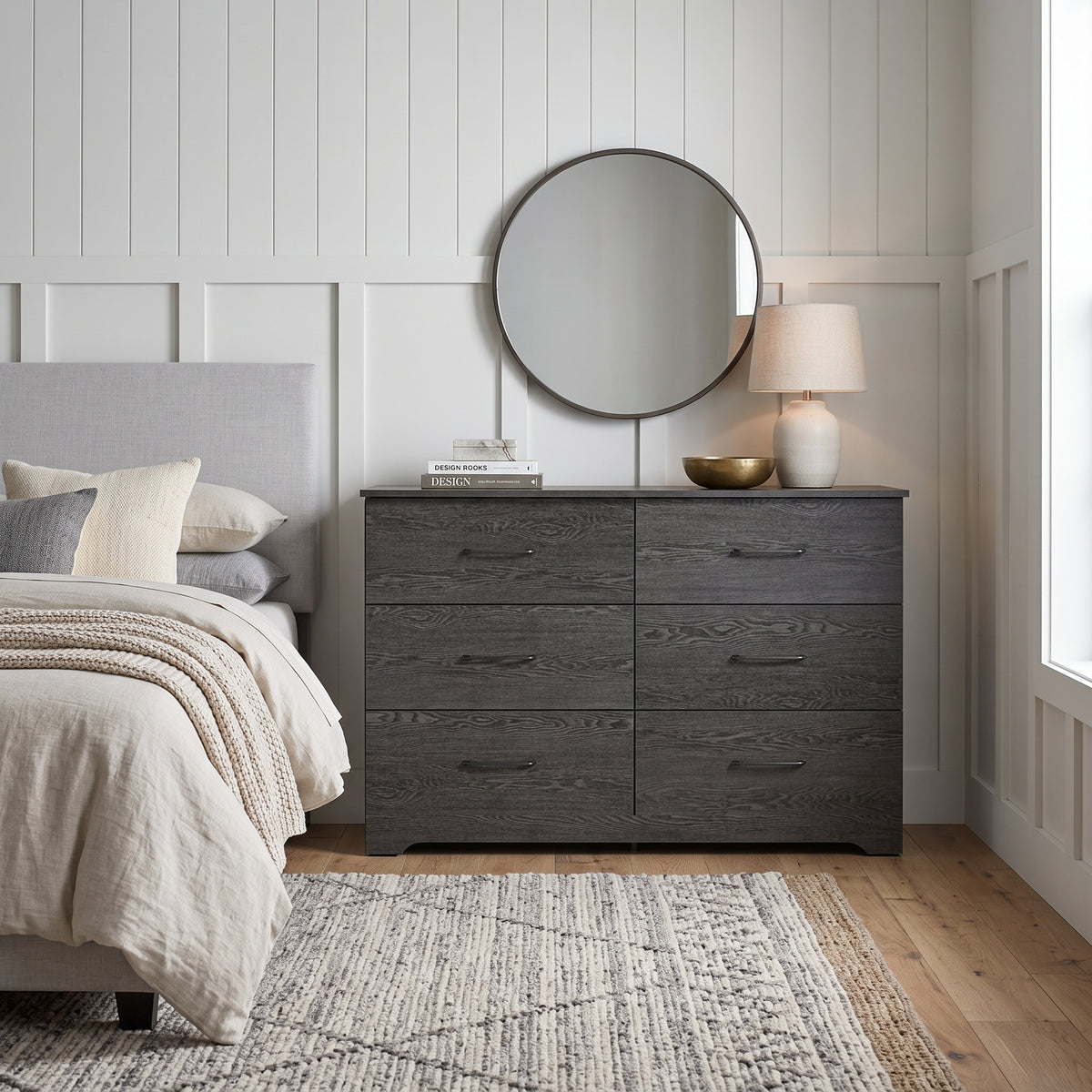 Galano Modern 6 Drawer Dresser for Bedroom with Interlocking Drawers & Anti-Tip Kit, 47"