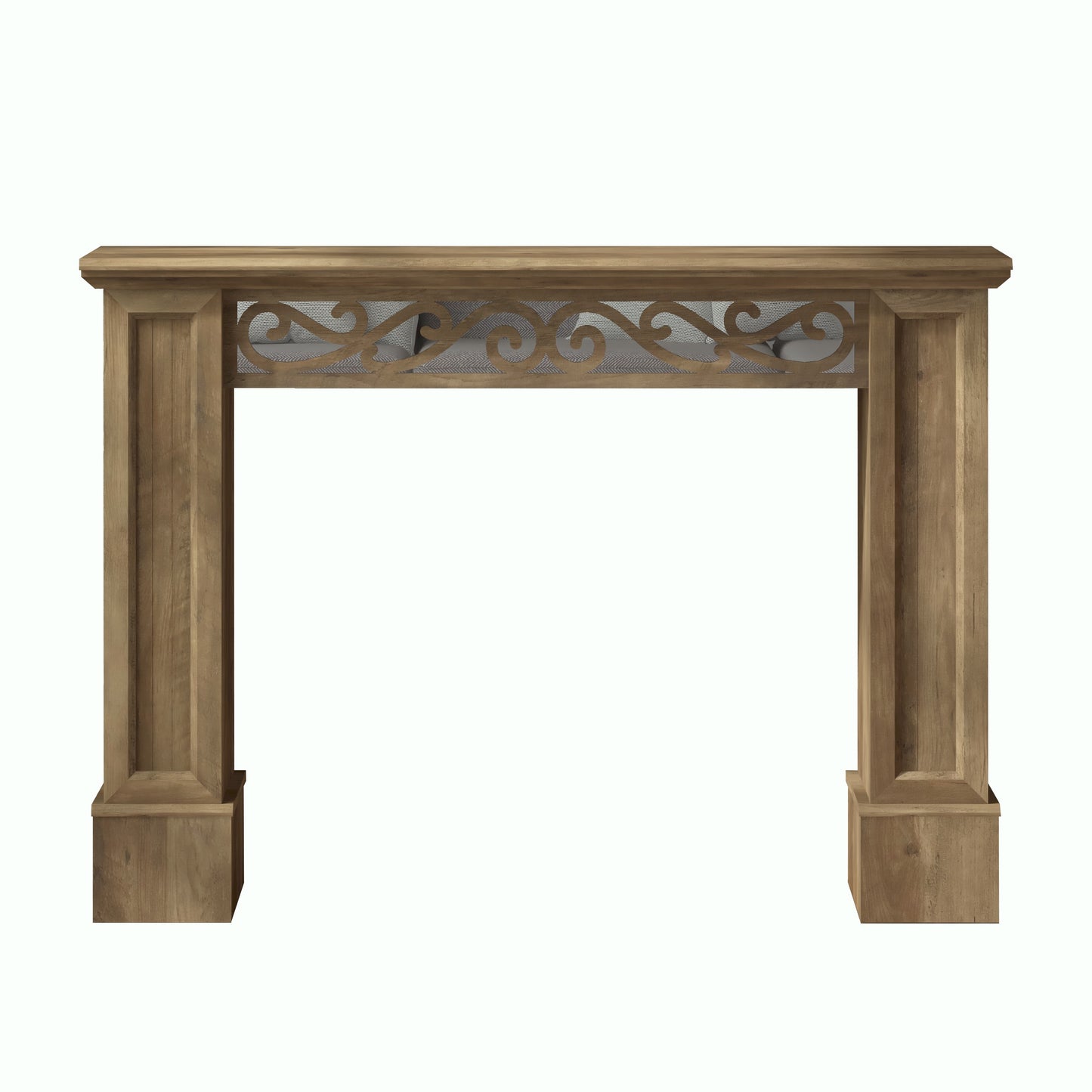 Galano Console Table with Decorative Cutout Design in Brown 46.5" W x 11.6" D x 45.9" H