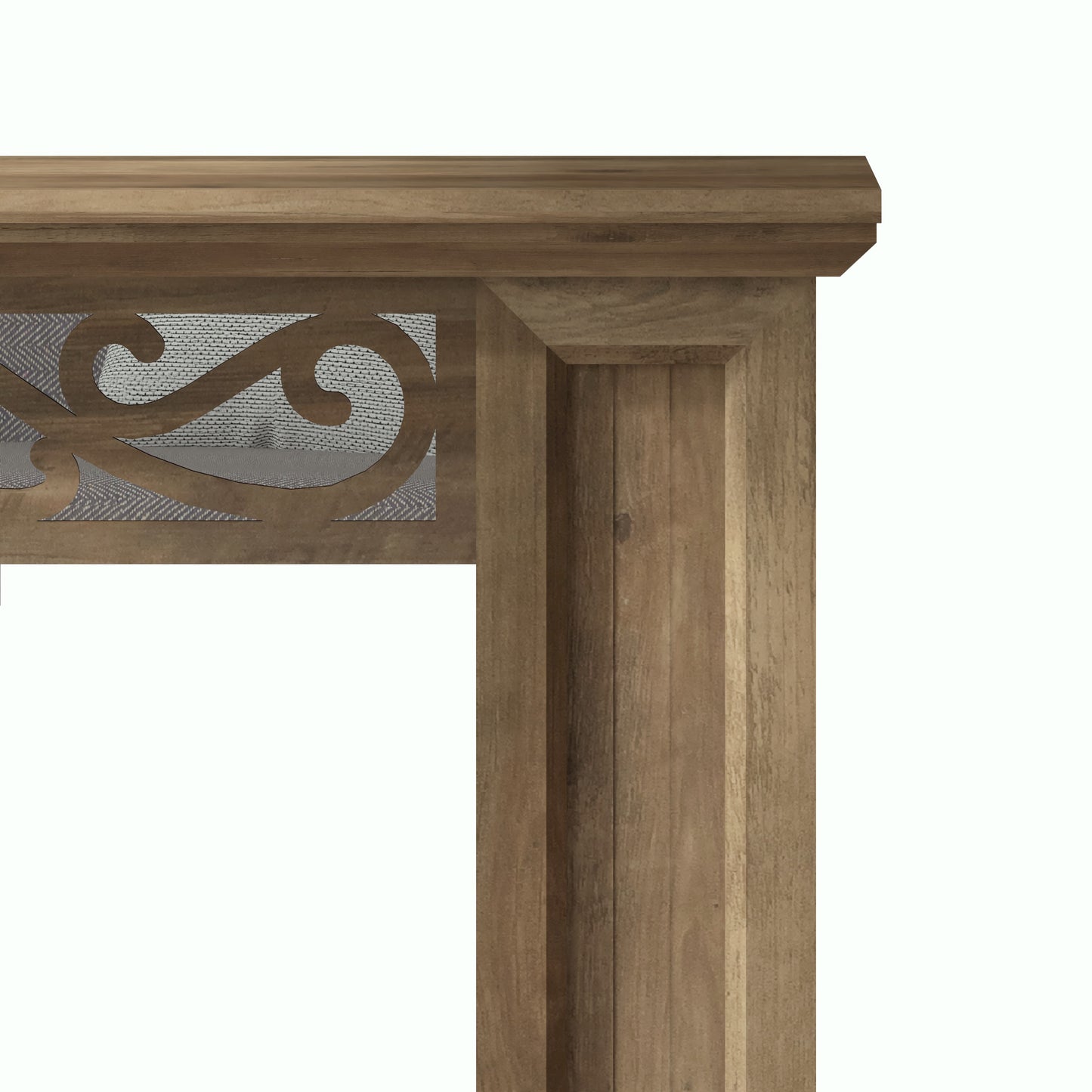 Galano Console Table with Decorative Cutout Design in Brown 46.5" W x 11.6" D x 45.9" H