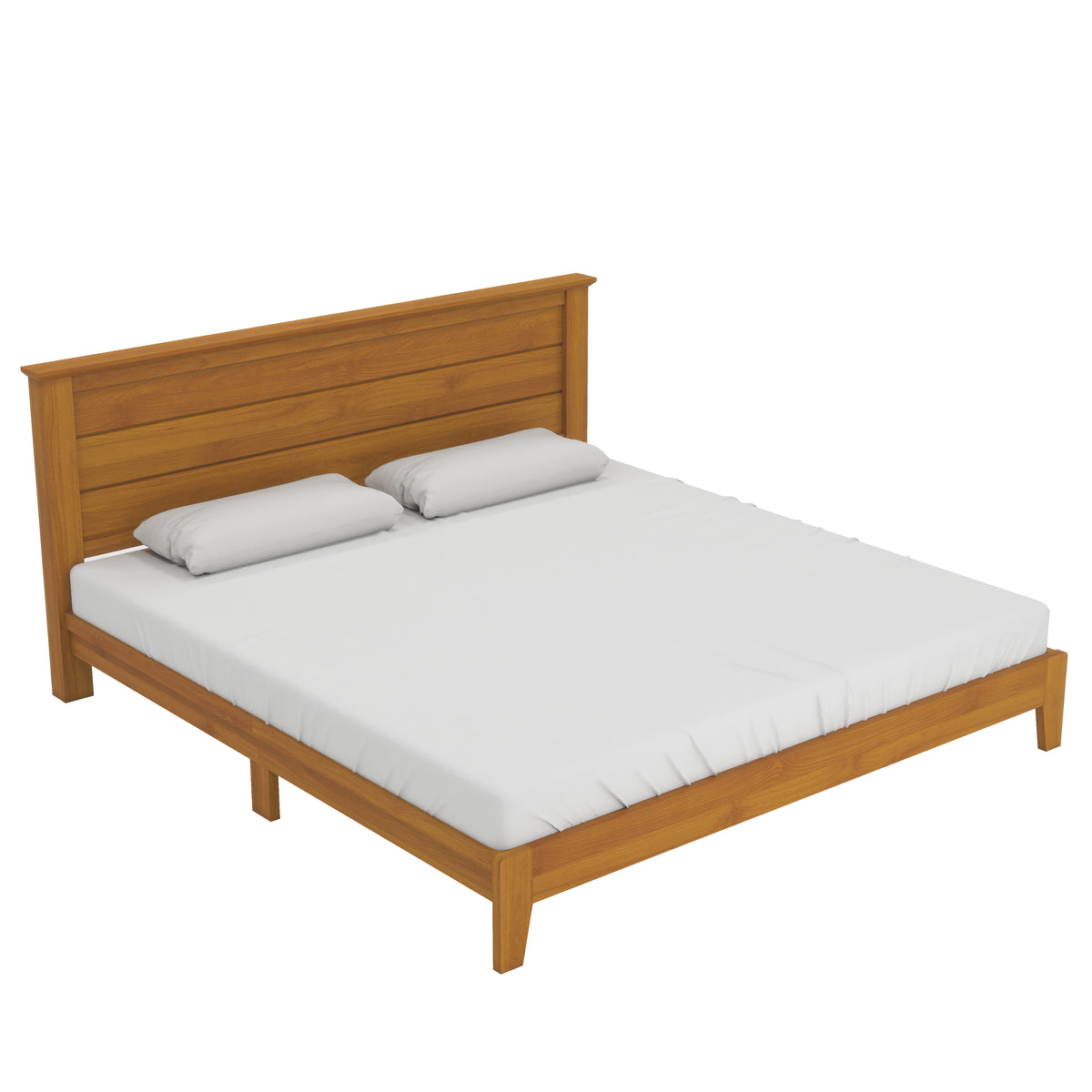 GALANO King Platform Bed with Headboard and Slat Kit, 1 Bed