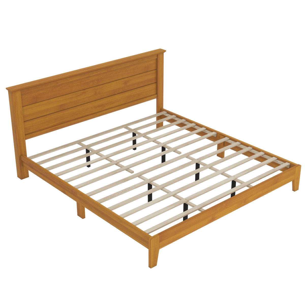 GALANO King Platform Bed with Headboard and Slat Kit, 1 Bed