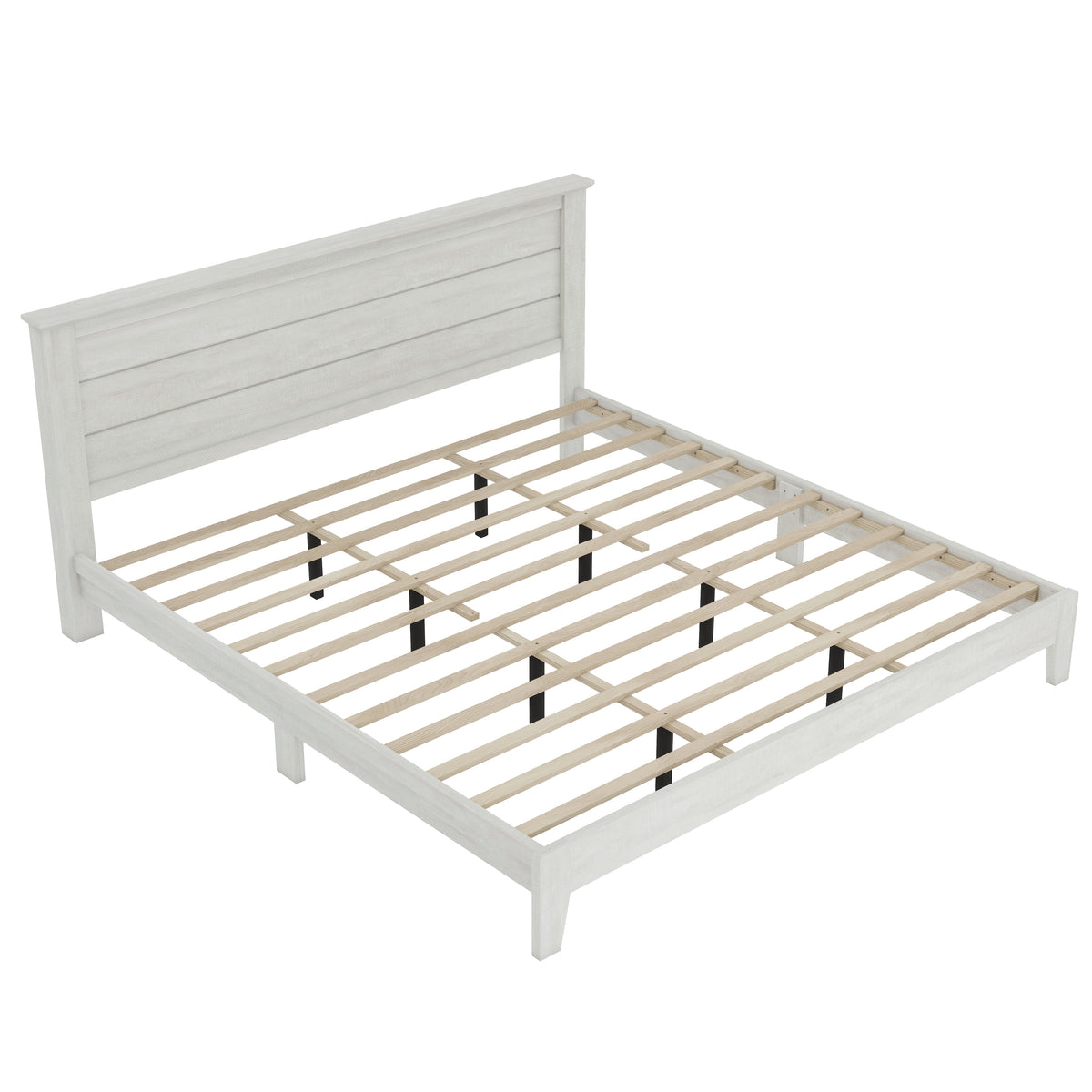 GALANO King Platform Bed with Headboard and Slat Kit, 1 Bed