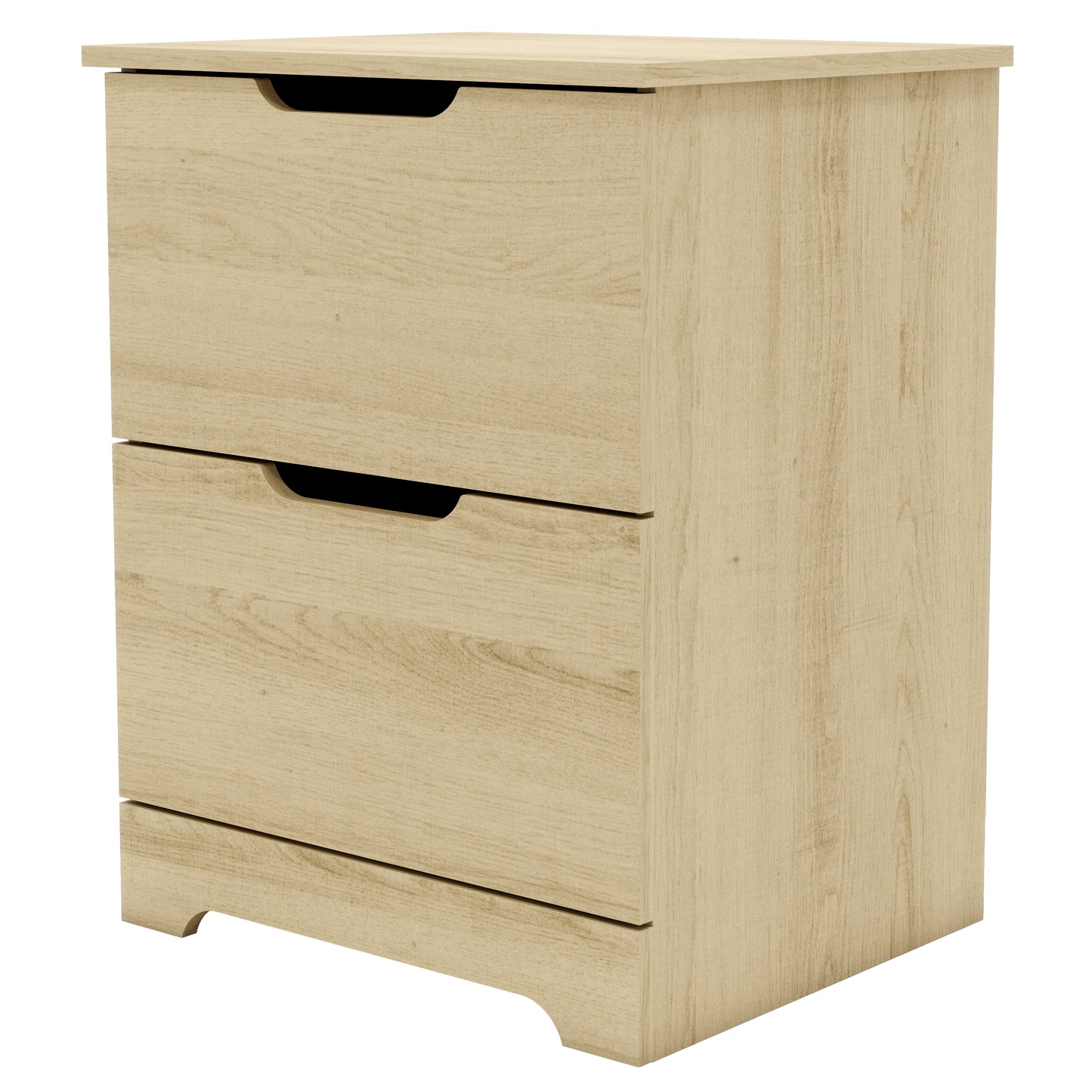 Galano Modern 2-Drawer Nightstand with Cutout Handles 18.7" W × 15.7" D × 23.7" H