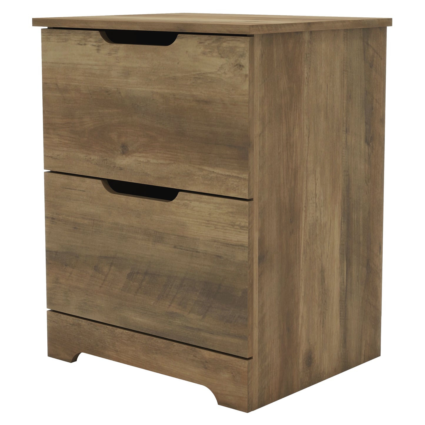 Galano Modern 2-Drawer Nightstand with Cutout Handles 18.7" W × 15.7" D × 23.7" H