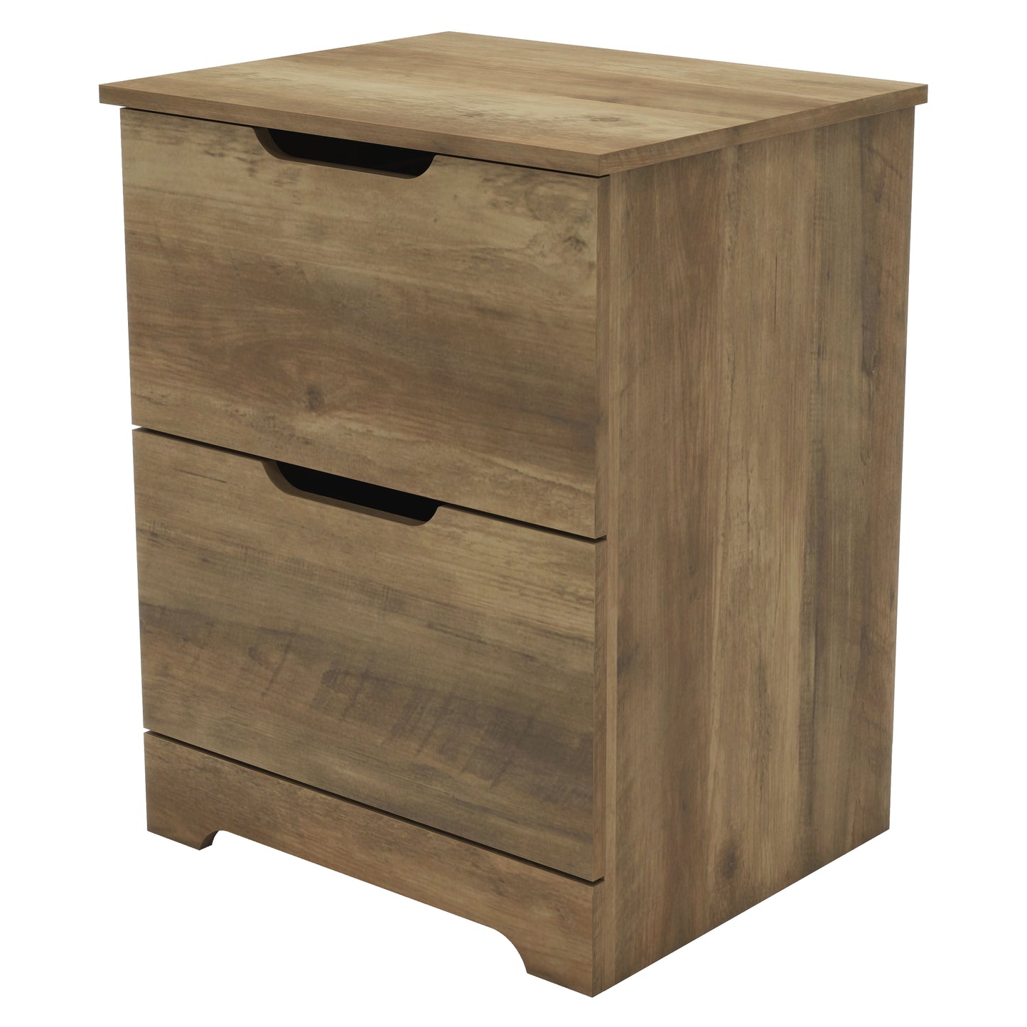 Galano Modern 2-Drawer Nightstand with Cutout Handles 18.7" W × 15.7" D × 23.7" H