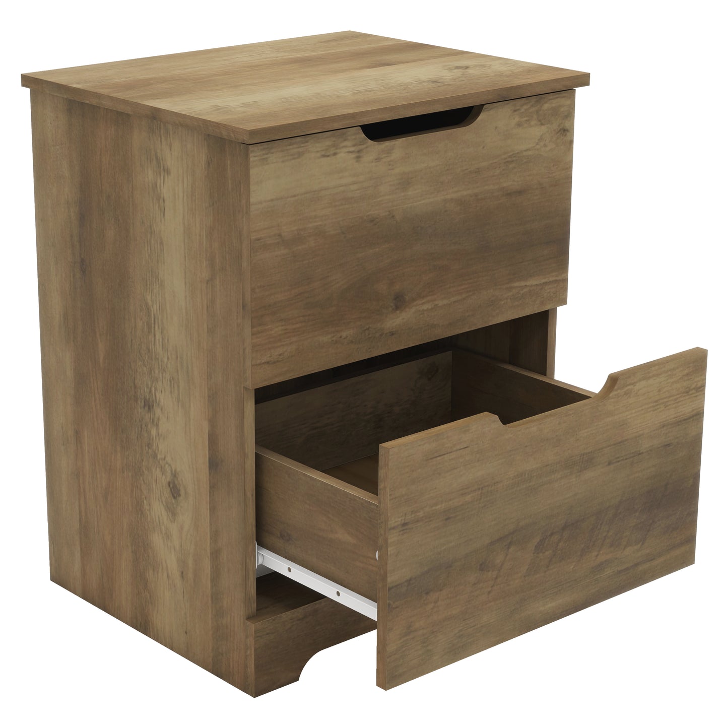 Galano Modern 2-Drawer Nightstand with Cutout Handles 18.7" W × 15.7" D × 23.7" H