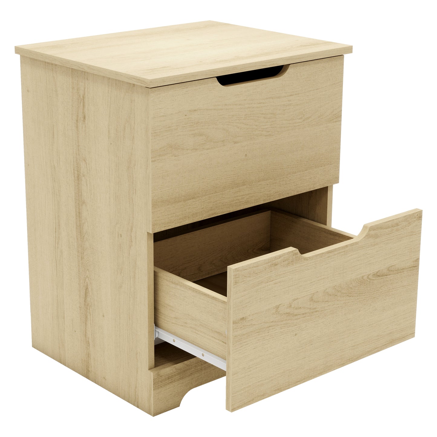 Galano Modern 2-Drawer Nightstand with Cutout Handles 18.7" W × 15.7" D × 23.7" H