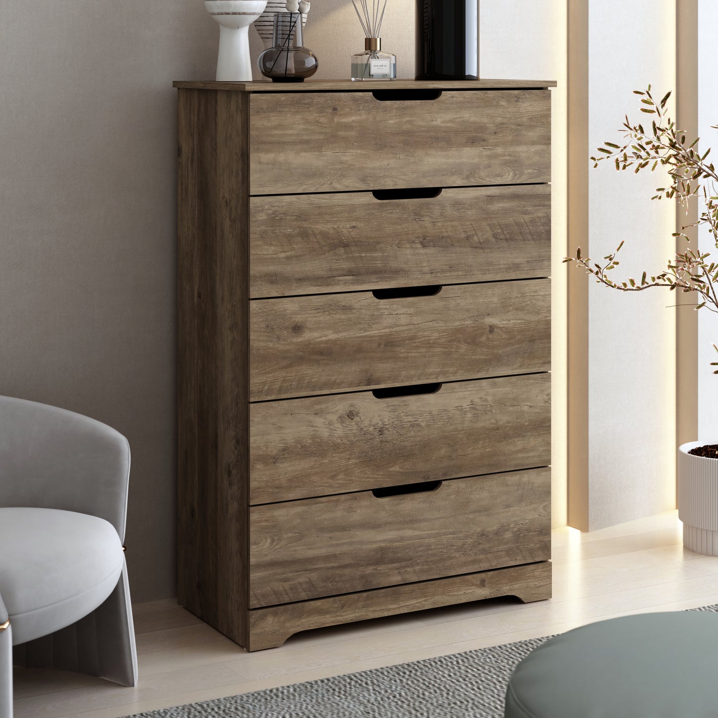 Galano 5 Drawer Dresser with Interlocking Drawers 31.3" W × 47.2" H x 15.6'' D