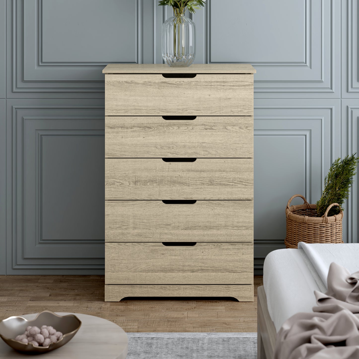 Galano 5 Drawer Dresser with Interlocking Drawers 31.3" W × 47.2" H x 15.6'' D