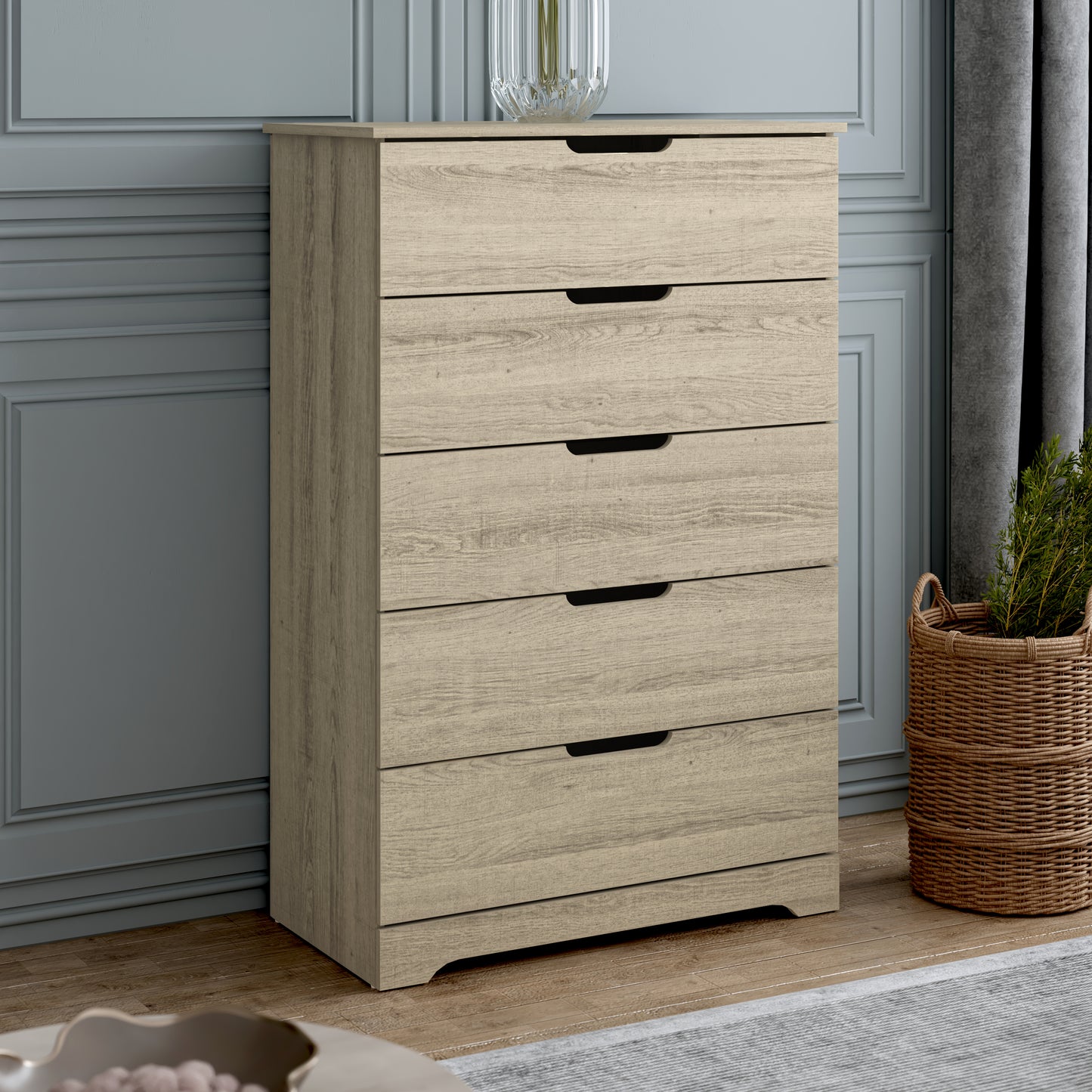 Galano 5 Drawer Dresser with Interlocking Drawers 31.3" W × 47.2" H x 15.6'' D