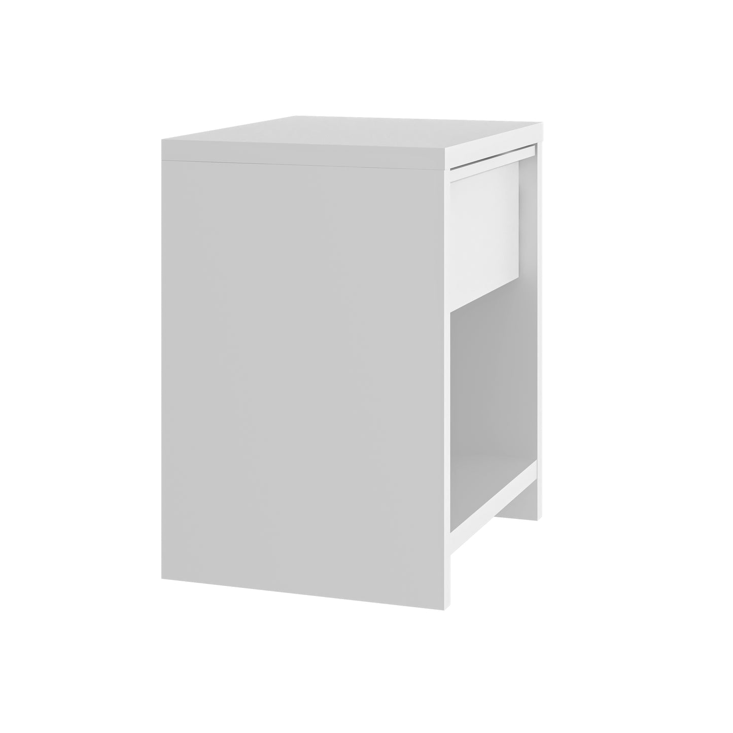 1-Drawer Nightstand with Open Shelf, 1-Piece, White
