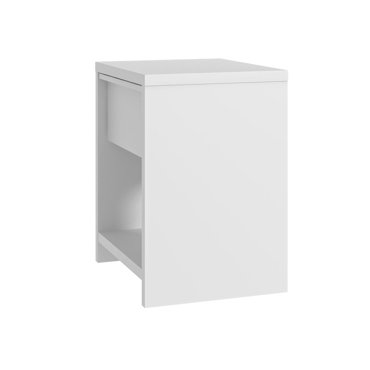 1-Drawer Nightstand with Open Shelf, 1-Piece, White