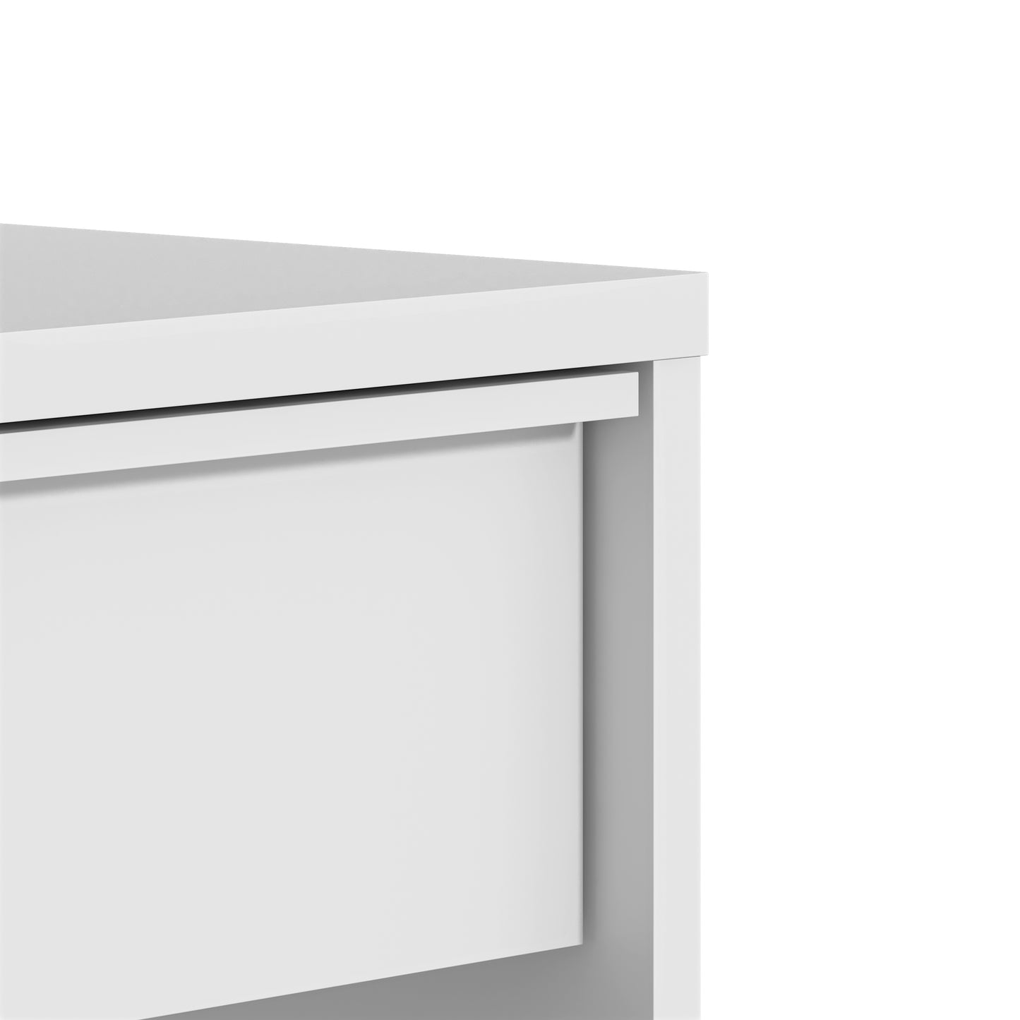 1-Drawer Nightstand with Open Shelf, 1-Piece, White