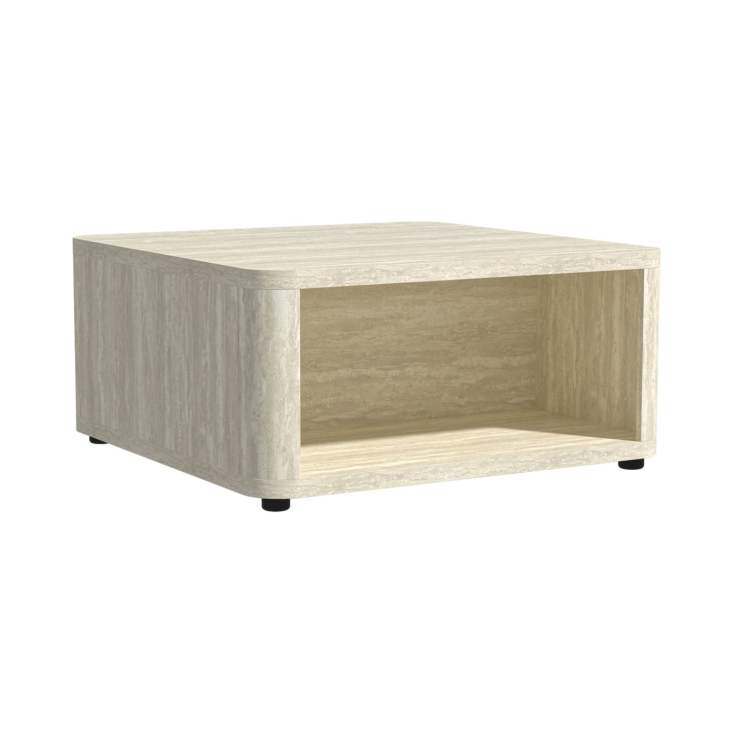 Galano Modern Wood Coffee Table with Storage Shelf 32" W × 32" D × 15" H