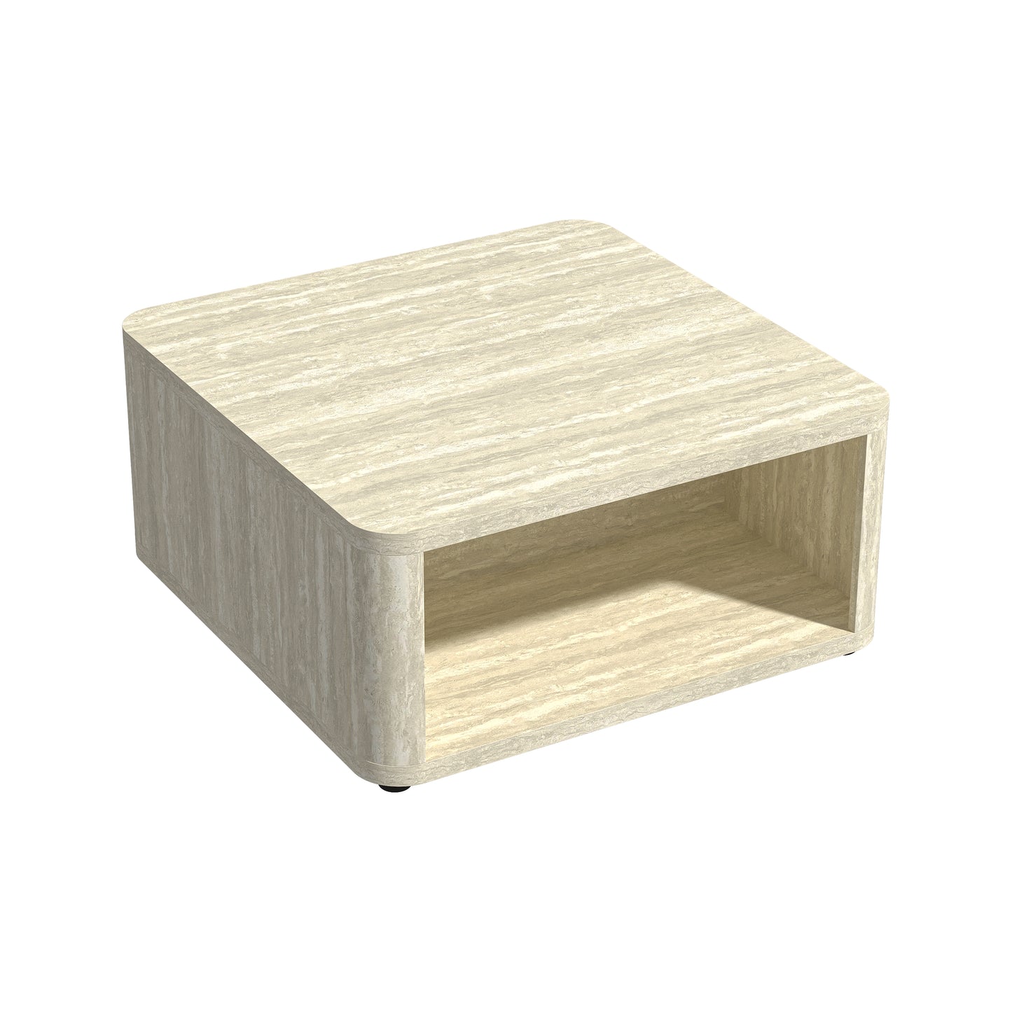 Galano Modern Wood Coffee Table with Storage Shelf 32" W × 32" D × 15" H