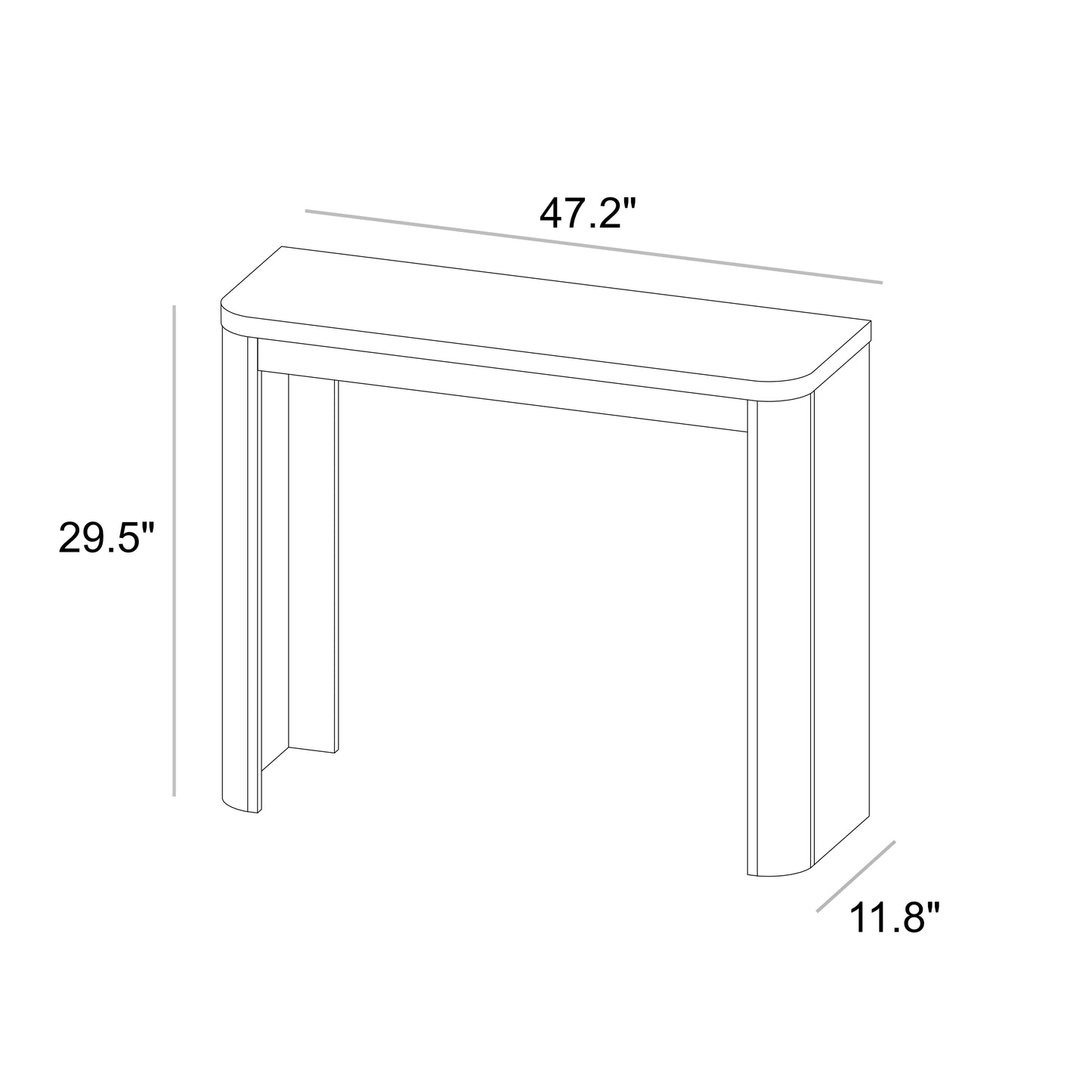 Galano Rectangular Console Table 47.2" W × 11.8" D × 29.5" H