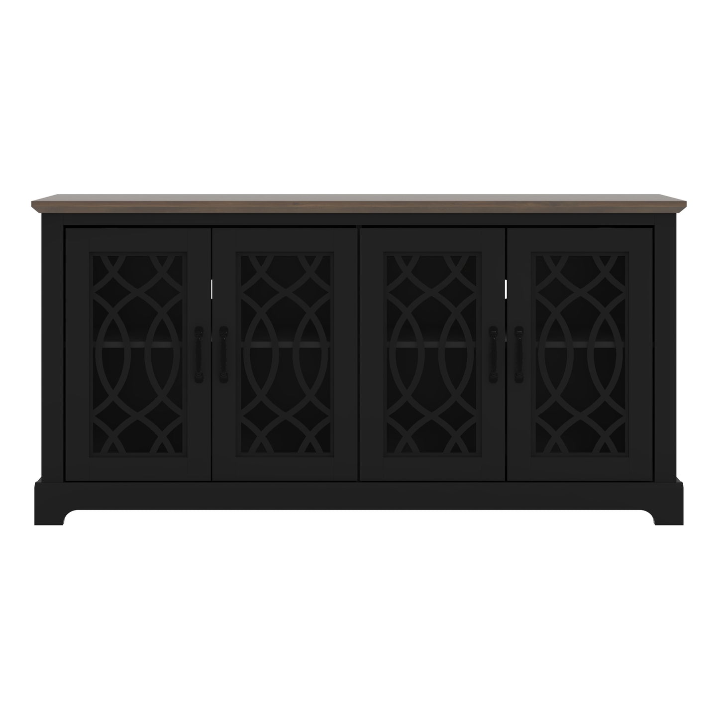 Galano TV Stand with storage and decorative Cut-Out Pattern 59.6" W × 15.7" D × 29.3" H