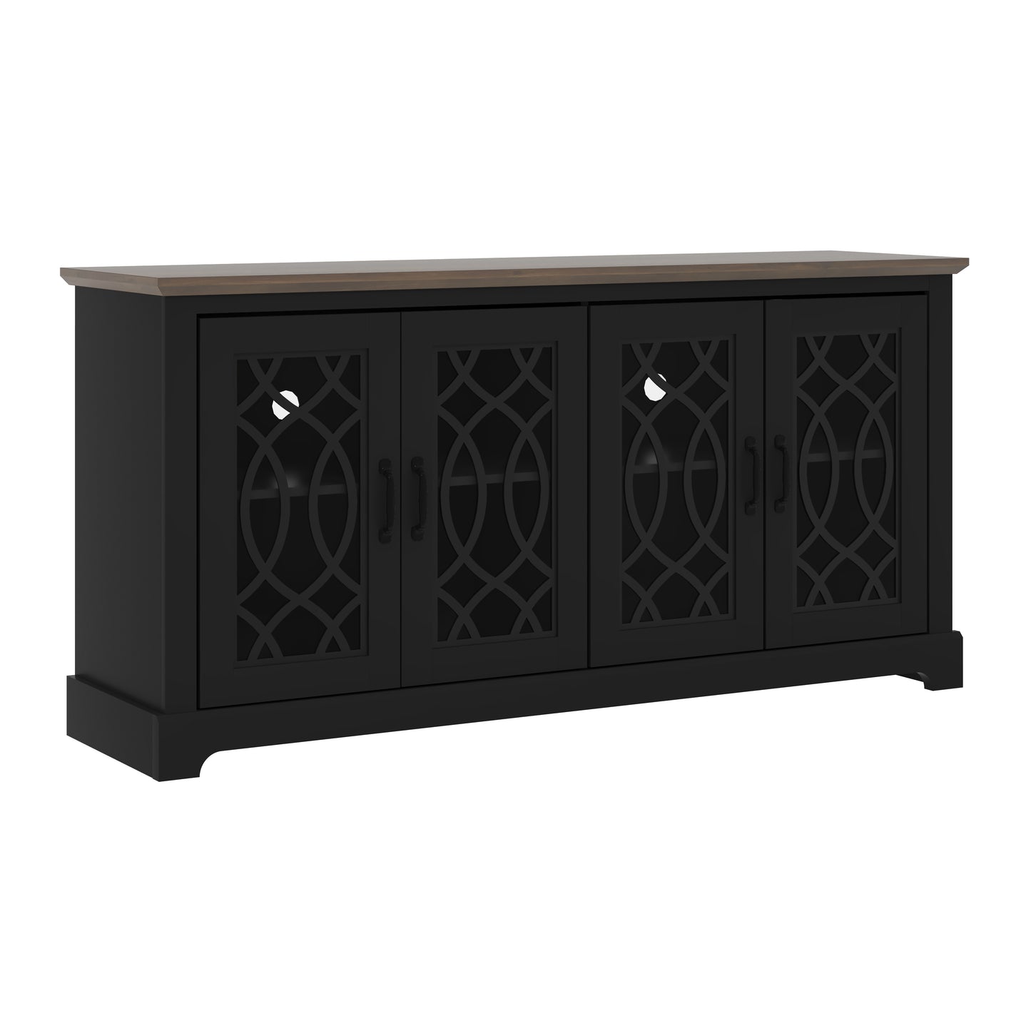 Galano TV Stand with storage and decorative Cut-Out Pattern 59.6" W × 15.7" D × 29.3" H