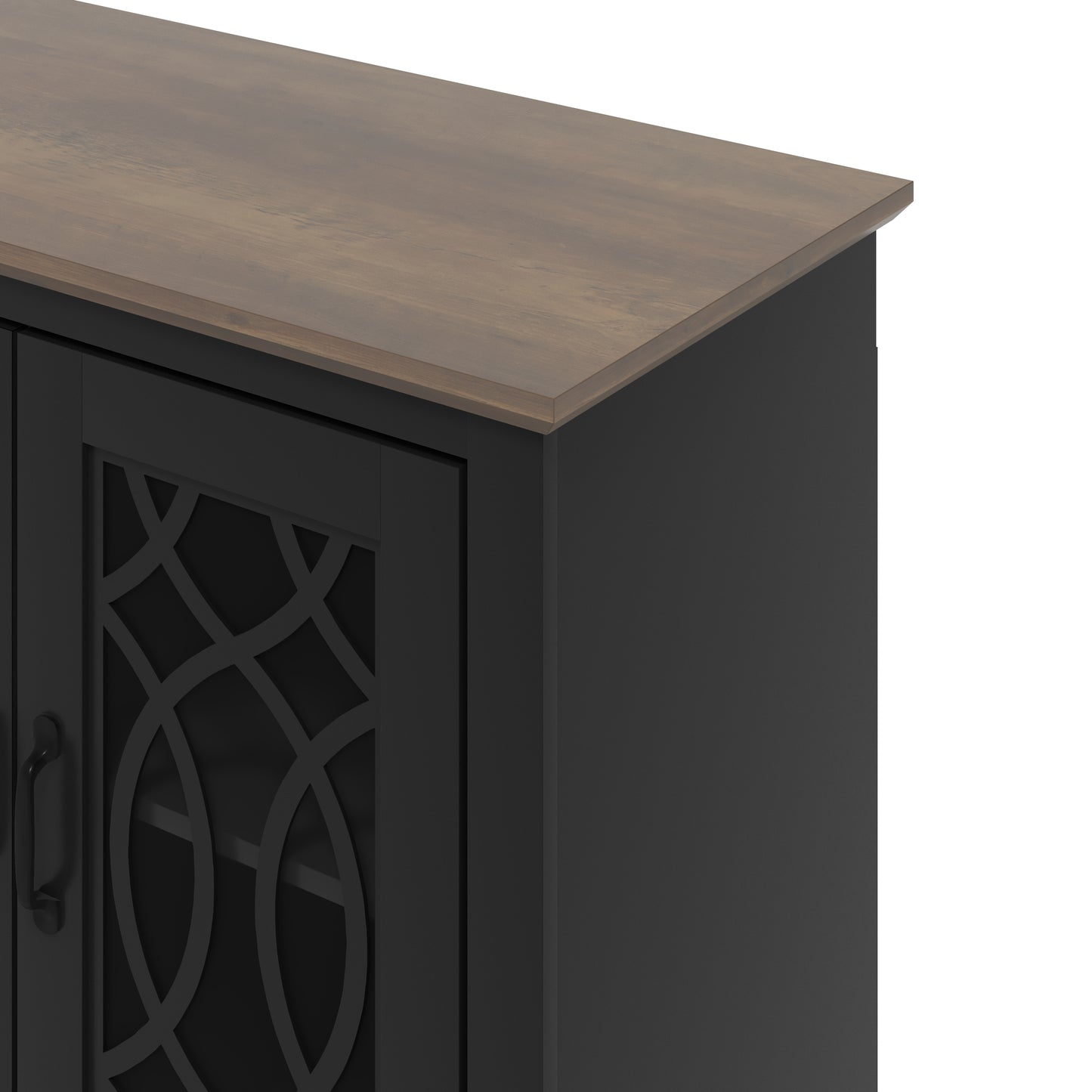 Galano TV Stand with storage and decorative Cut-Out Pattern 59.6" W × 15.7" D × 29.3" H