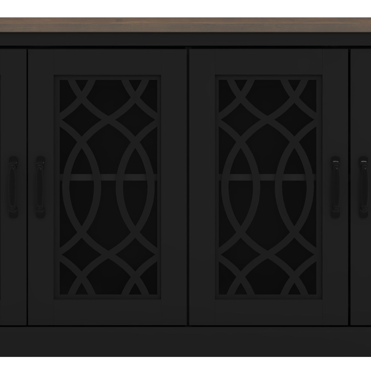 Galano TV Stand with storage and decorative Cut-Out Pattern 59.6" W × 15.7" D × 29.3" H