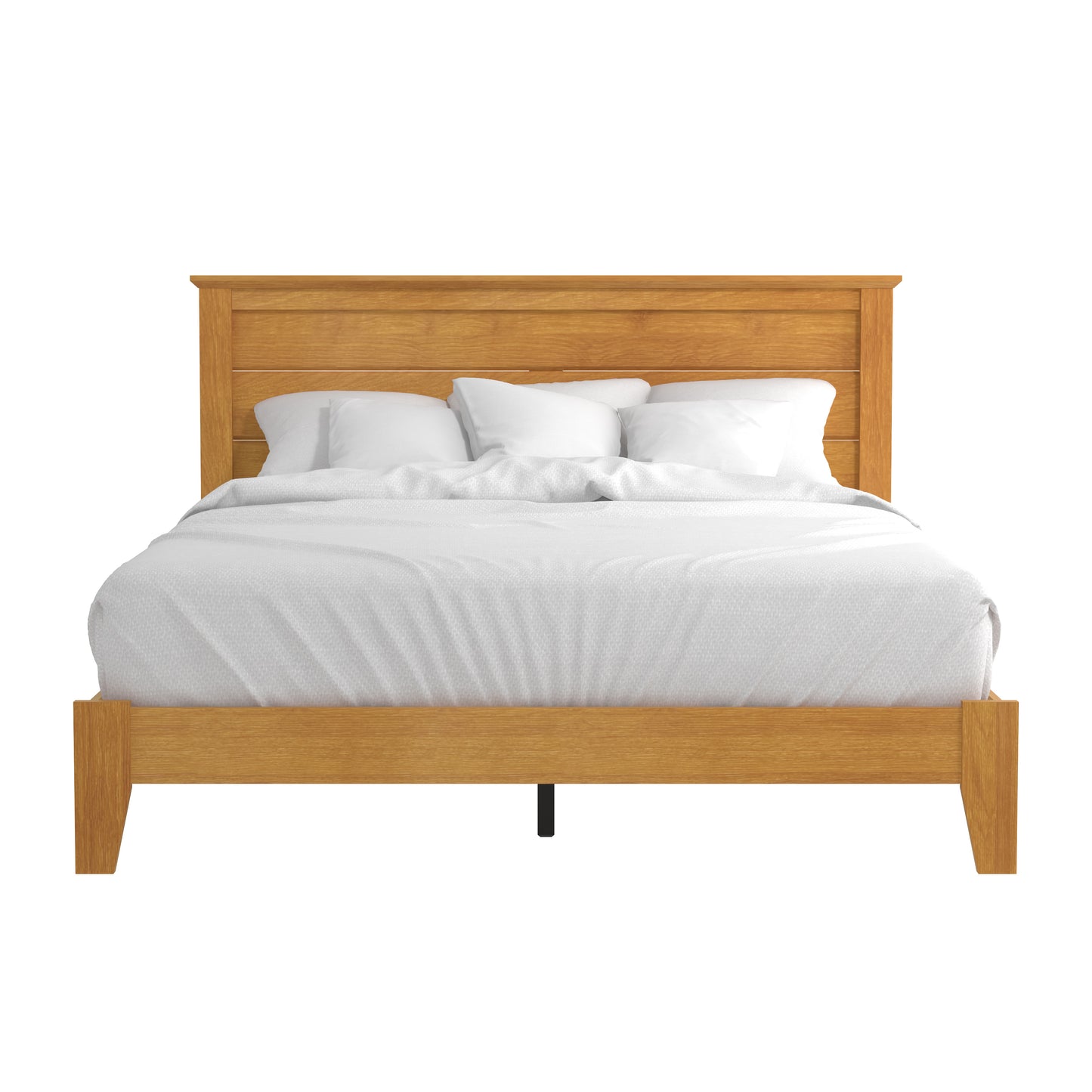 Galano Modern Platform Bed with Slatted Headboard 66.1" W × 85.6" D × 40.2" H