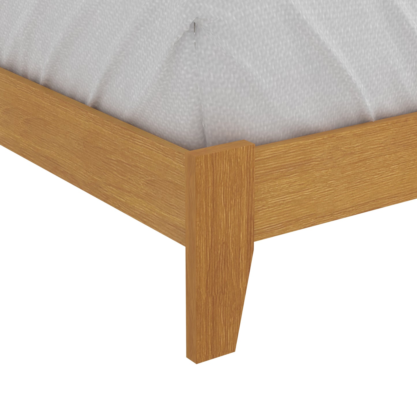 Galano Modern Platform Bed with Slatted Headboard 66.1" W × 85.6" D × 40.2" H