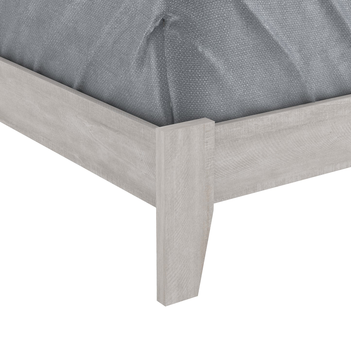 Galano Modern Platform Bed with Slatted Headboard 66.1" W × 85.6" D × 40.2" H