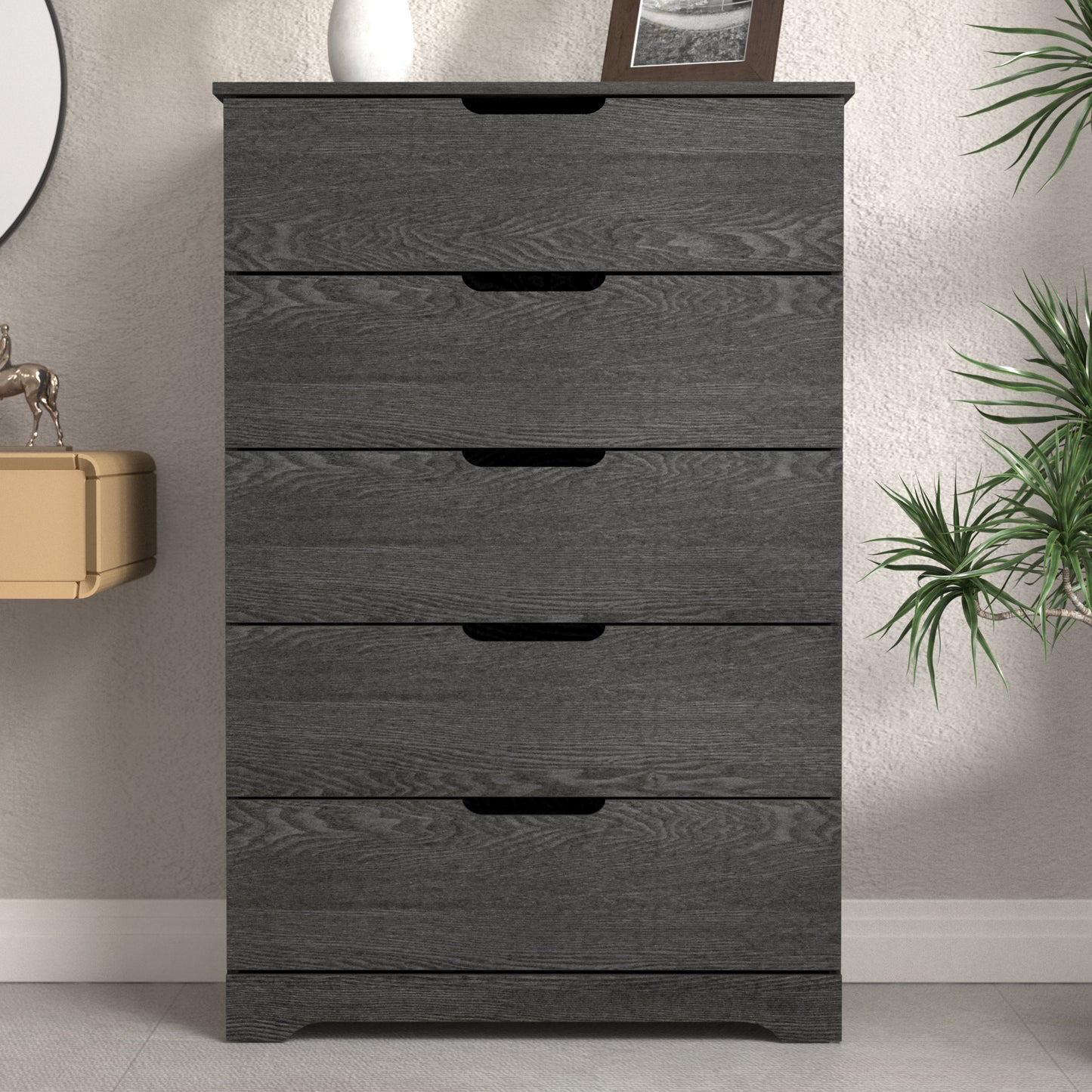 Galano 5 Drawer Dresser with Interlocking Drawers 31.3" W × 47.2" H x 15.6'' D