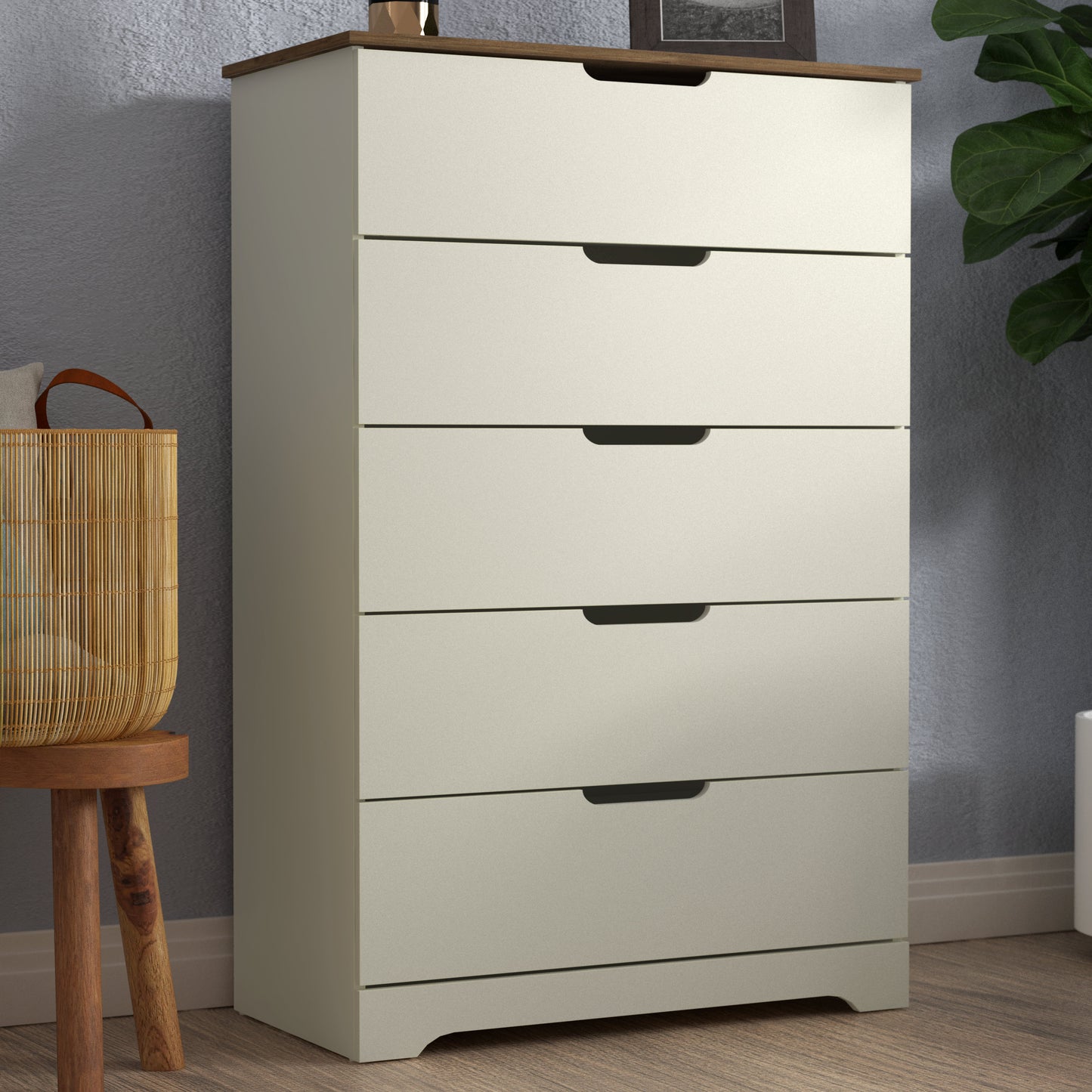 Galano 5 Drawer Dresser with Interlocking Drawers 31.3" W × 47.2" H x 15.6'' D