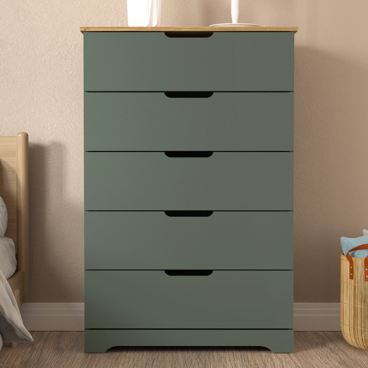 Galano 5 Drawer Dresser with Interlocking Drawers 31.3" W × 47.2" H x 15.6'' D