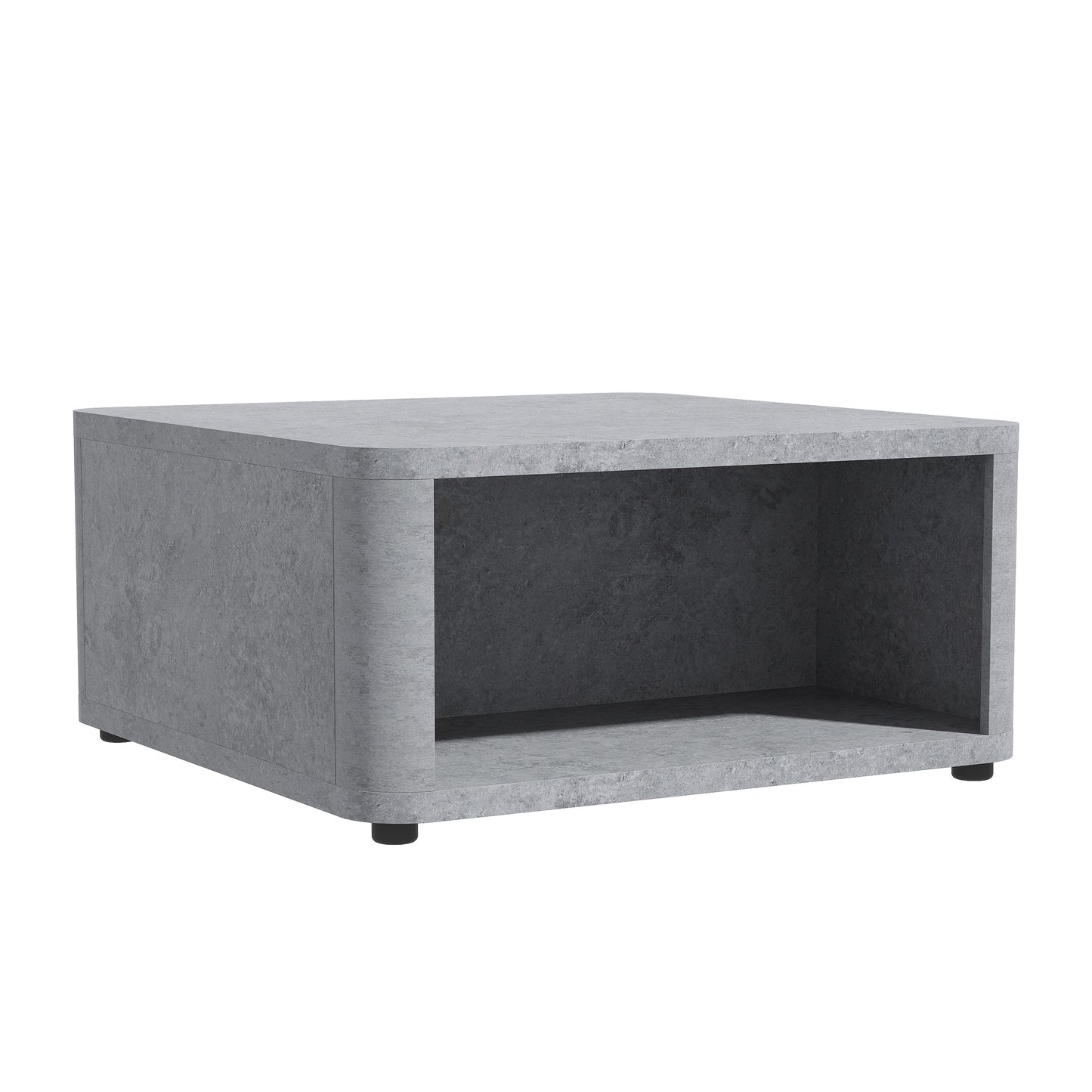 Galano Modern Wood Coffee Table with Storage Shelf 32" W × 32" D × 15" H