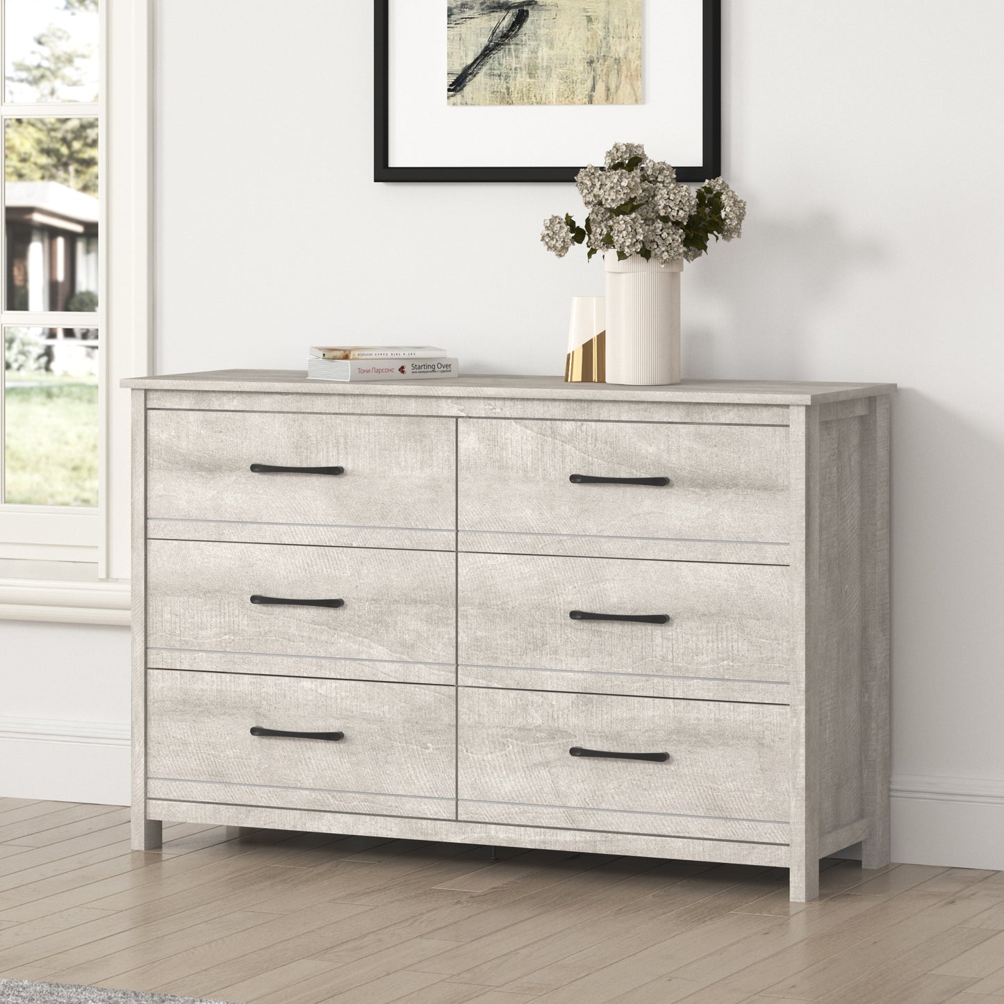Galano 6-Drawer Dresser with Interlock Safety 47.2" W x 15.7" D x 31.3" H