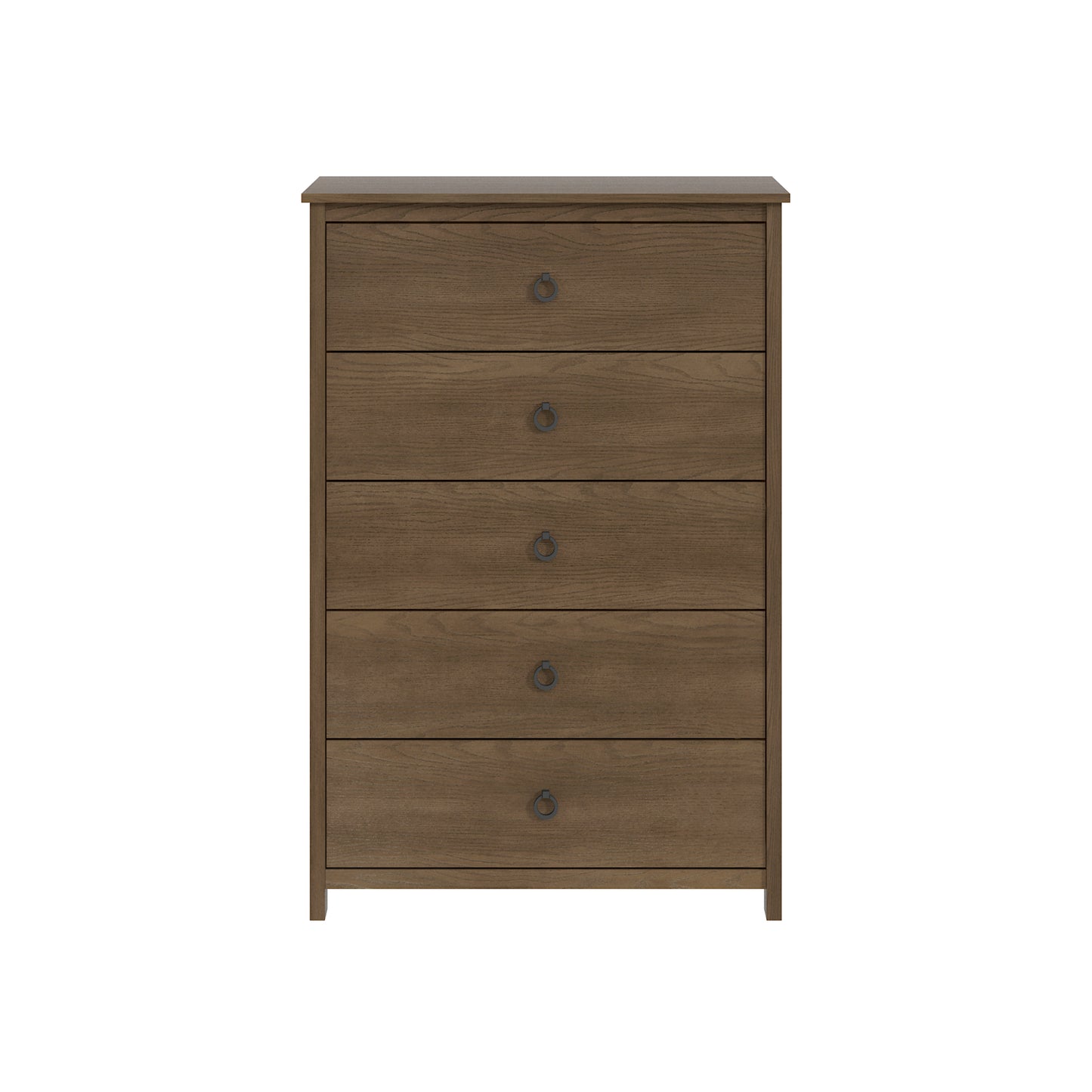 5-Drawer Chest with Interlocking Drawers, 31.3-Inch Wide, Dark Brown Oak, 1-Piece